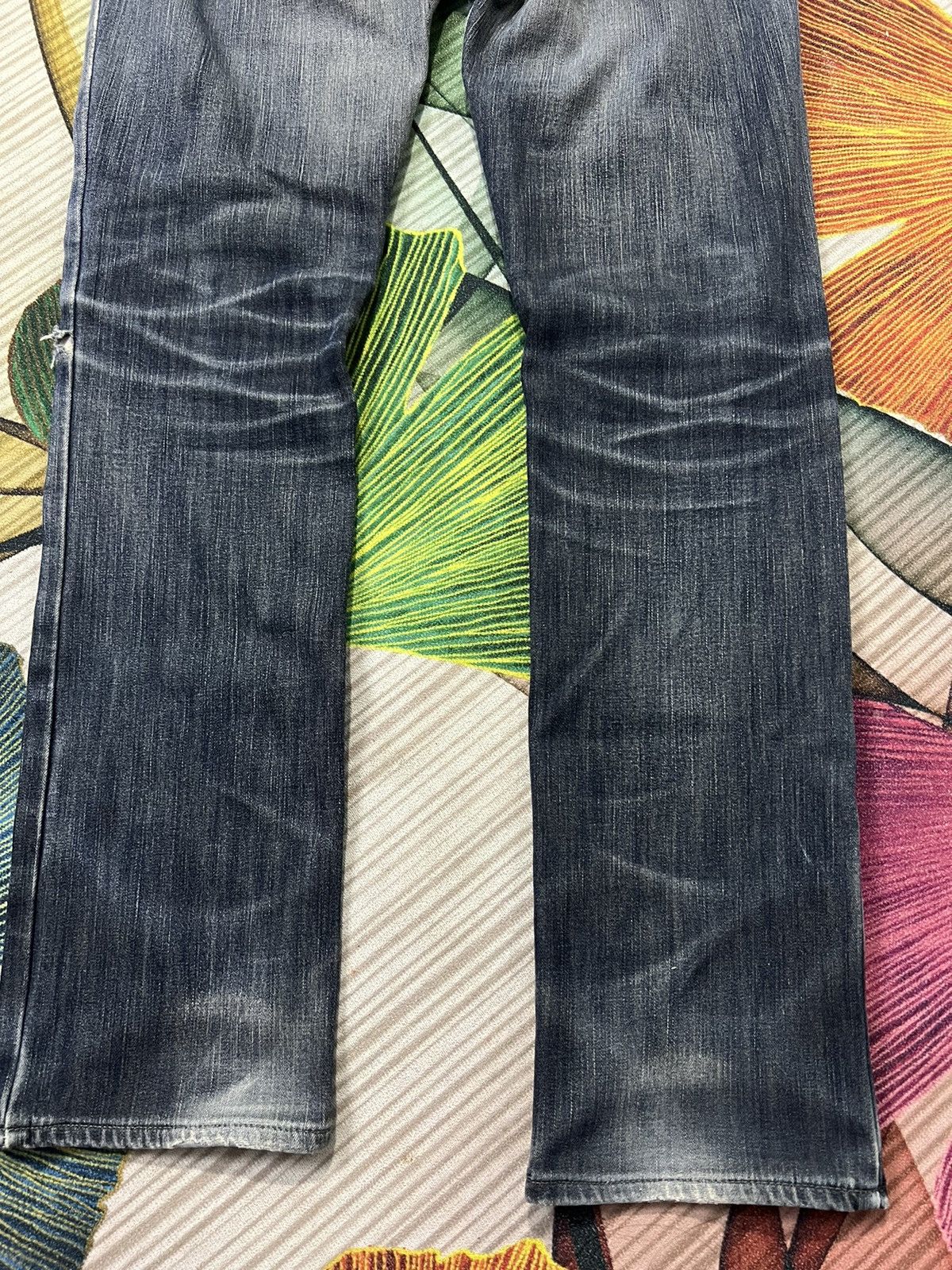 Edwin × Japanese Brand EDWIN WILD FIRE FADED BLACK DISTRESSED JEANS Size US 31 - 12 Thumbnail