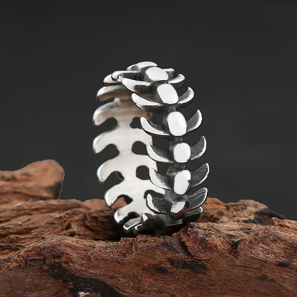 Jewelry Fish Bone Ring Jewelry Streetwear Fashion Gift Size ONE SIZE - 4 Thumbnail