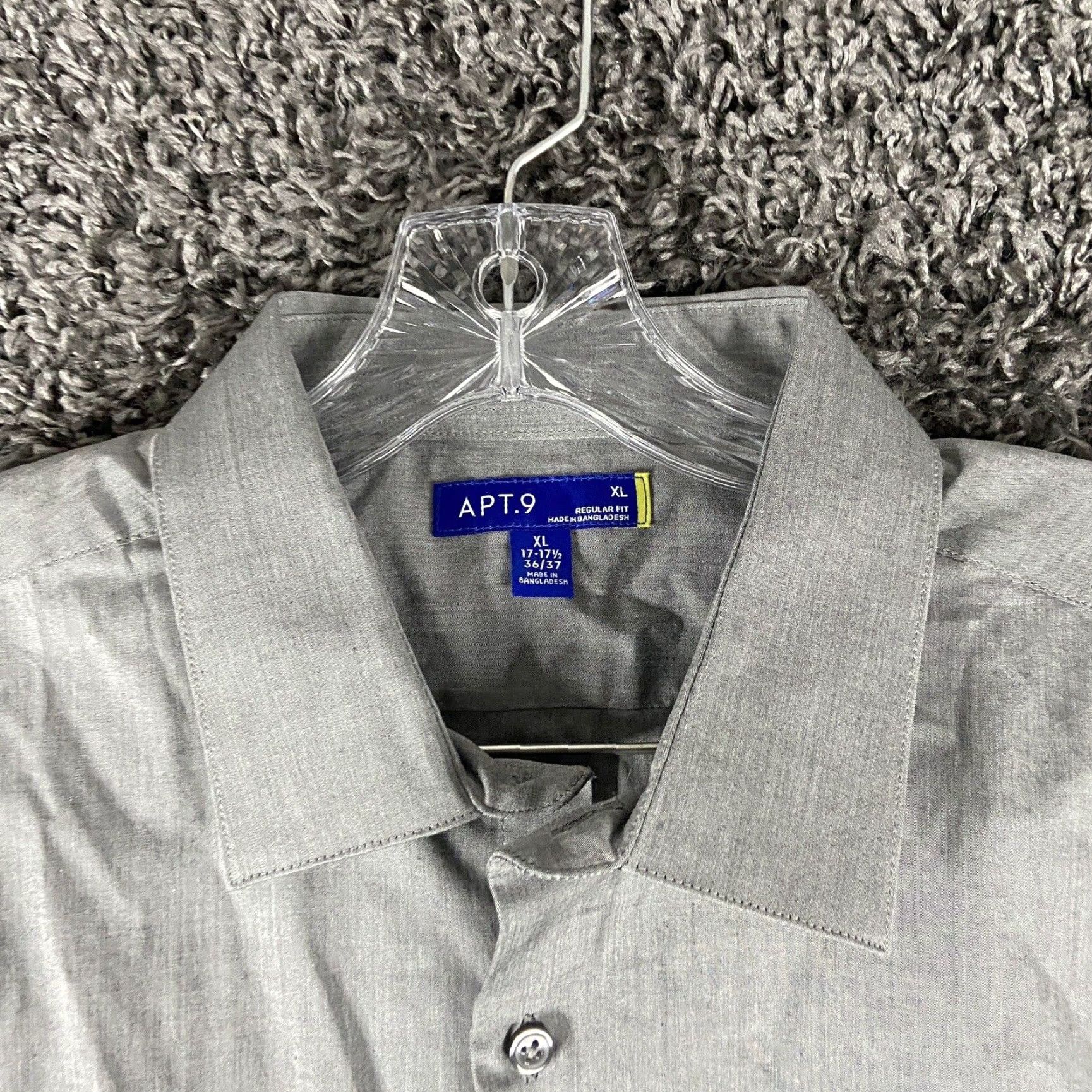 Apt. 9 Apt. 9 Dress Shirt Long Sleeve Regular Fit Mens XL Gray Size 46R - 7 Thumbnail