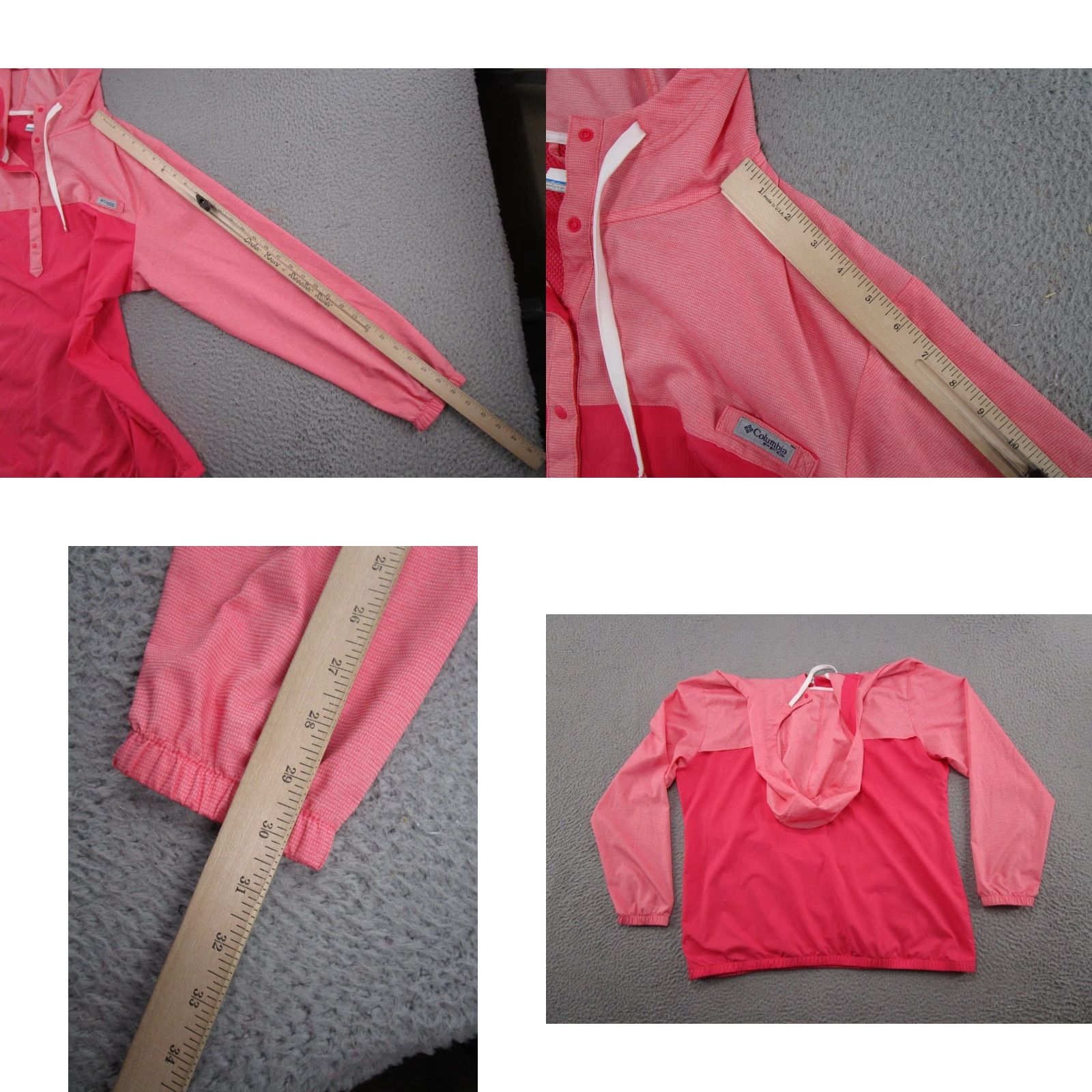 Pinko Columbia PFG Hoodie Women’s XL Pink 2 Tone Lightweight Pullover EUC Fishing Size XL / US 12-14 / IT 48-50 - 8 Thumbnail