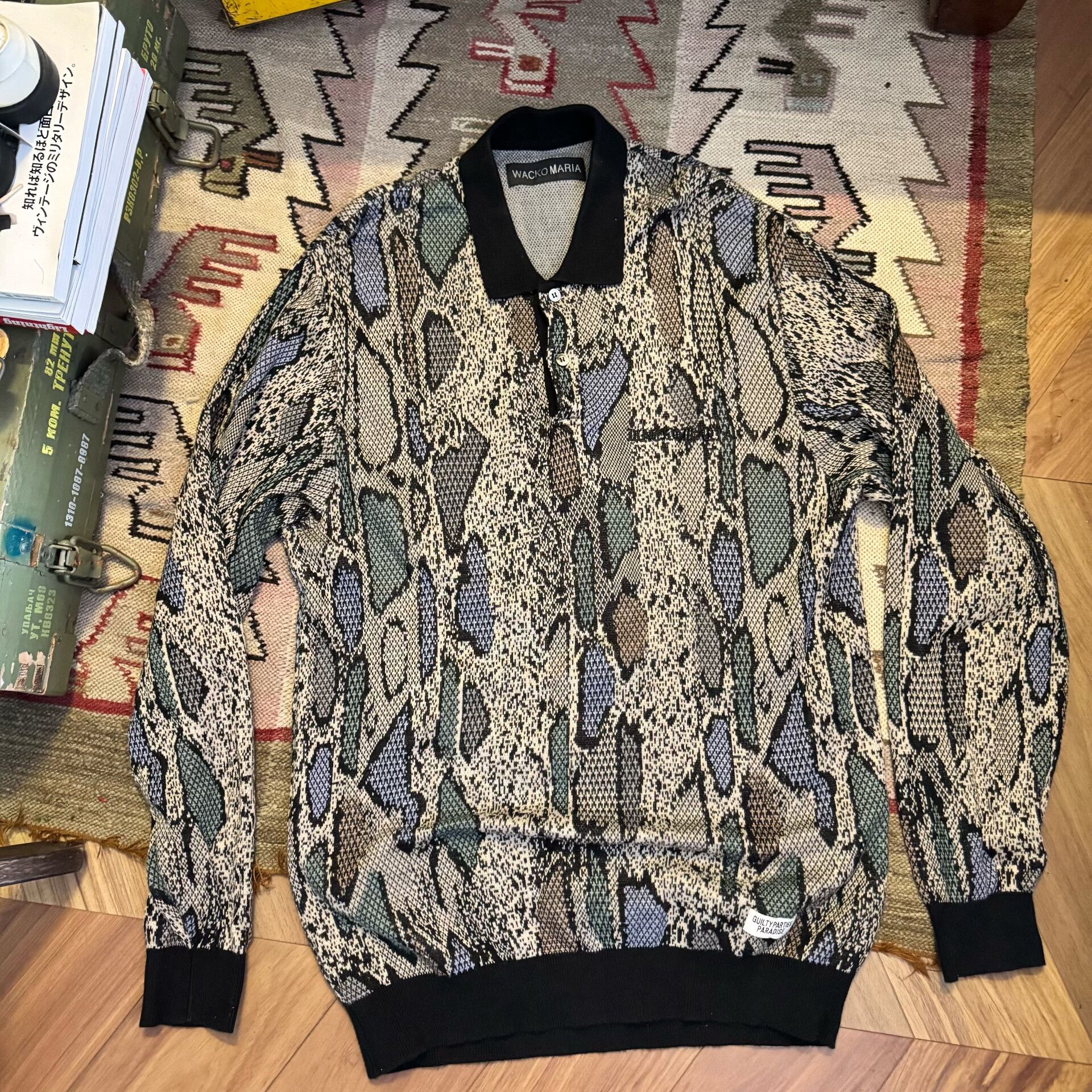 Wacko Maria Wacko Maria Snake Print Long Sleeve Polo Size US M / EU 48-50 / 2 - 1 Thumbnail