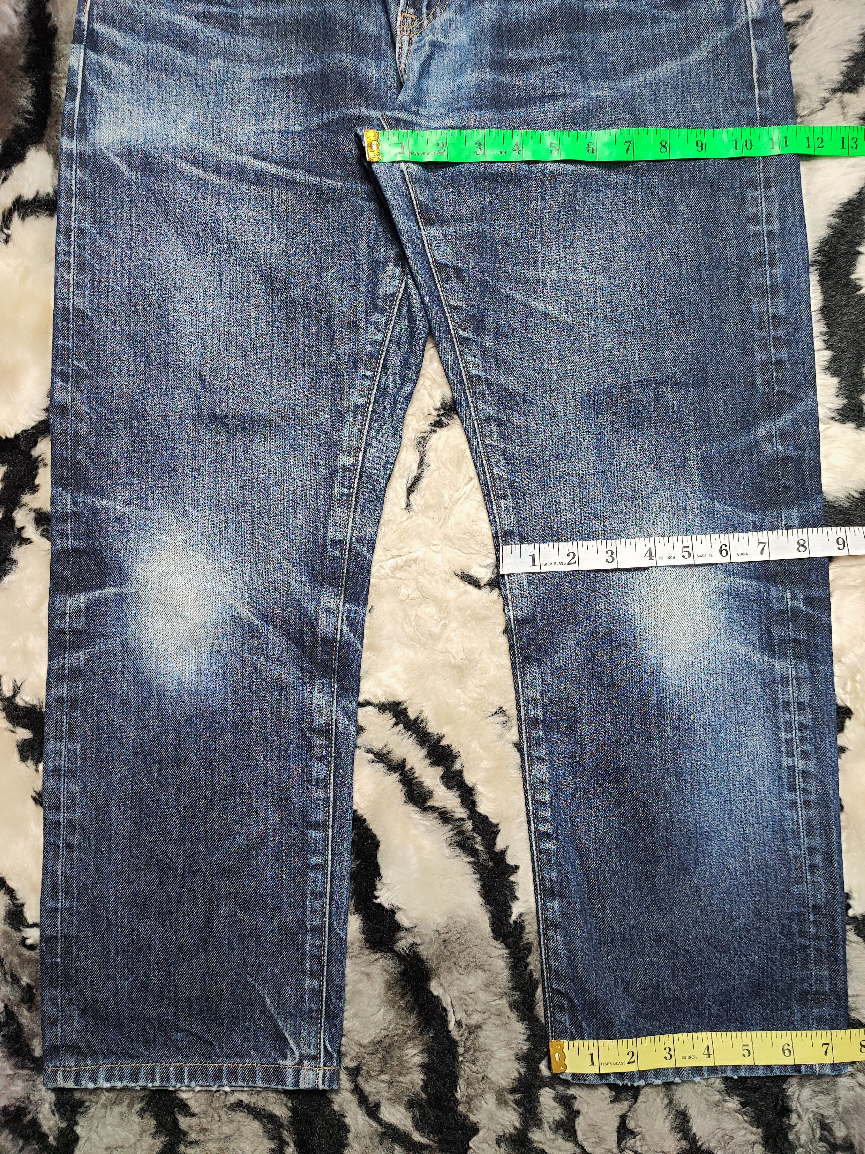 Uniqlo Selvedge Vintage y2k grunge faded blue skater baggy jeans Size US 32 / EU 48 - 4 Thumbnail