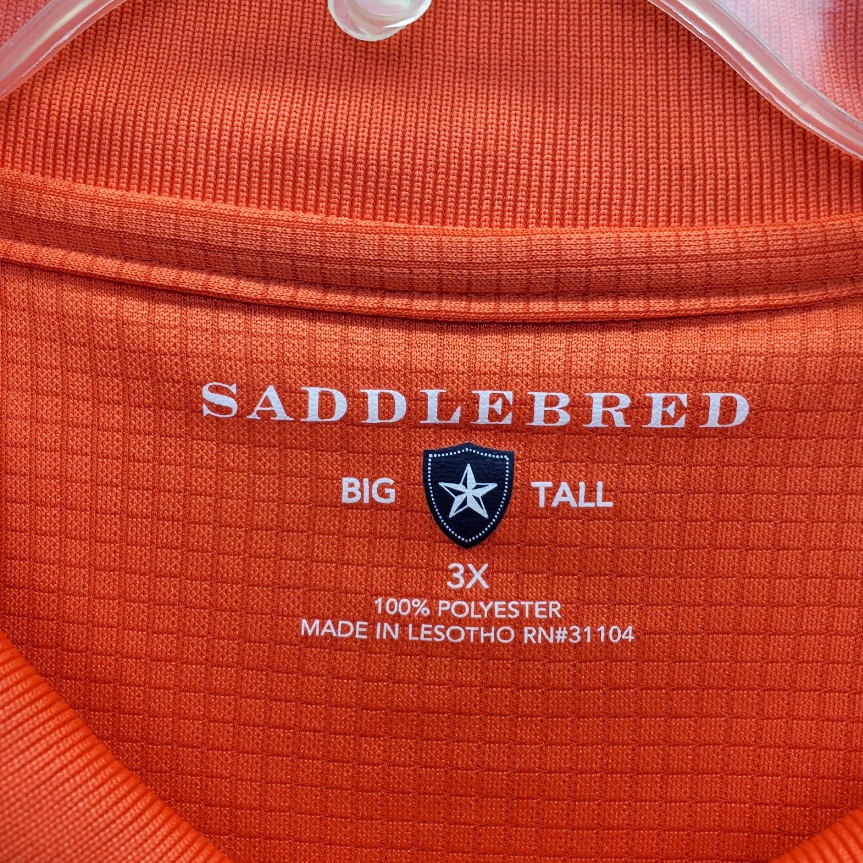 Vintage Saddlebred Polo Shirt Men 3X Orange Relaxed Fit Short Sleeve Collared Popover Shirt Size US XXL / EU 58 / 5 - 6 Thumbnail
