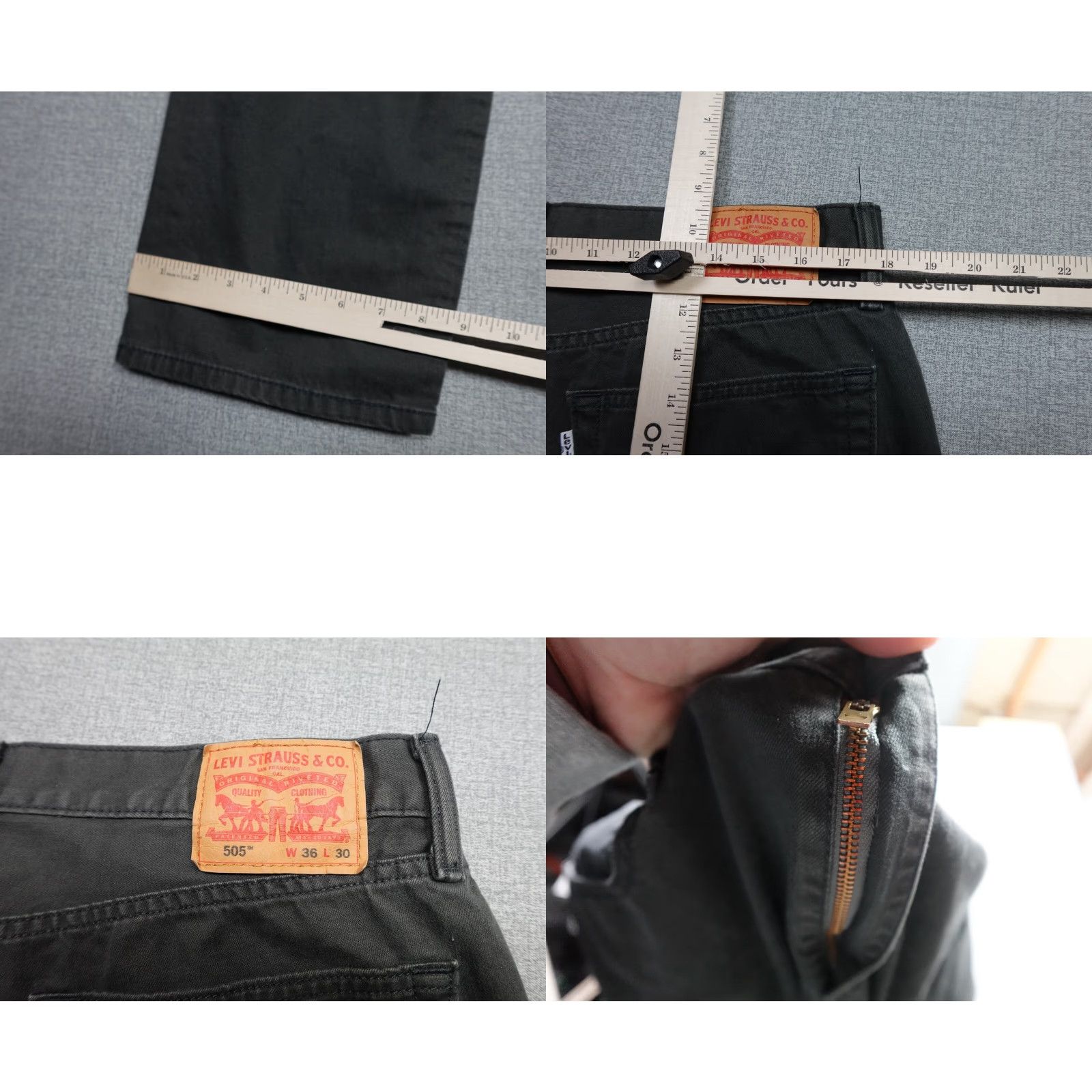 Levi's Levi's 505 Jeans Mens 36x30 Black Straight Leg Western Rancher Cowboy Dark Wash Vintage No Size US 36 / EU 52 - 8 Thumbnail