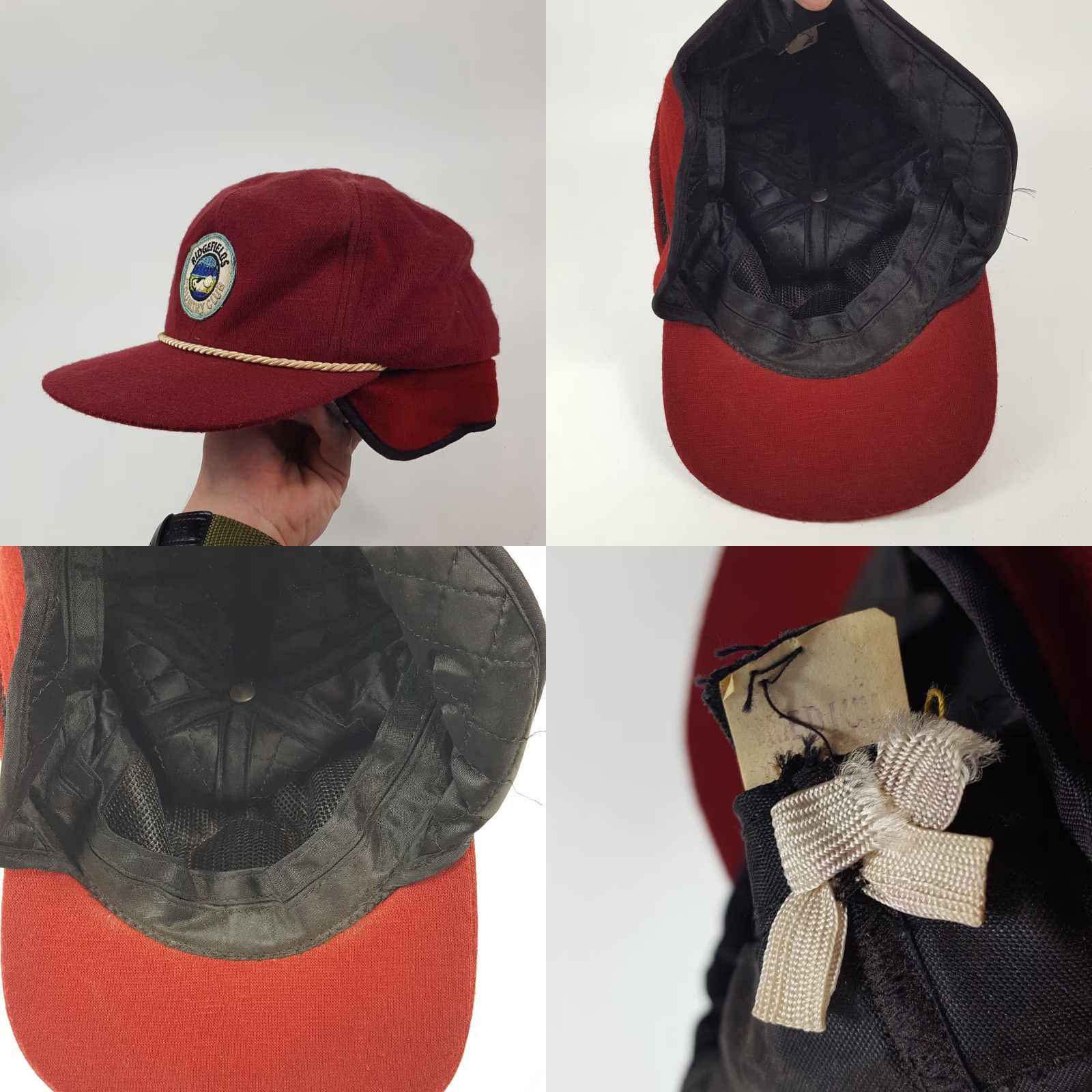 Vintage VINTAGE 80s Ridgefields Golf Hat Fitted Medium Red Wool Blend Mens Size ONE SIZE - 8 Thumbnail