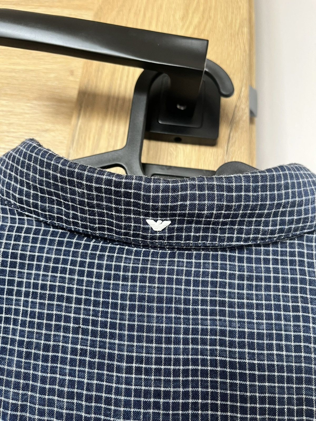 Armani Armani Jeans Ruffle Check Shirt - Heart Logo Size L / US 10 / IT 46 - 7 Thumbnail