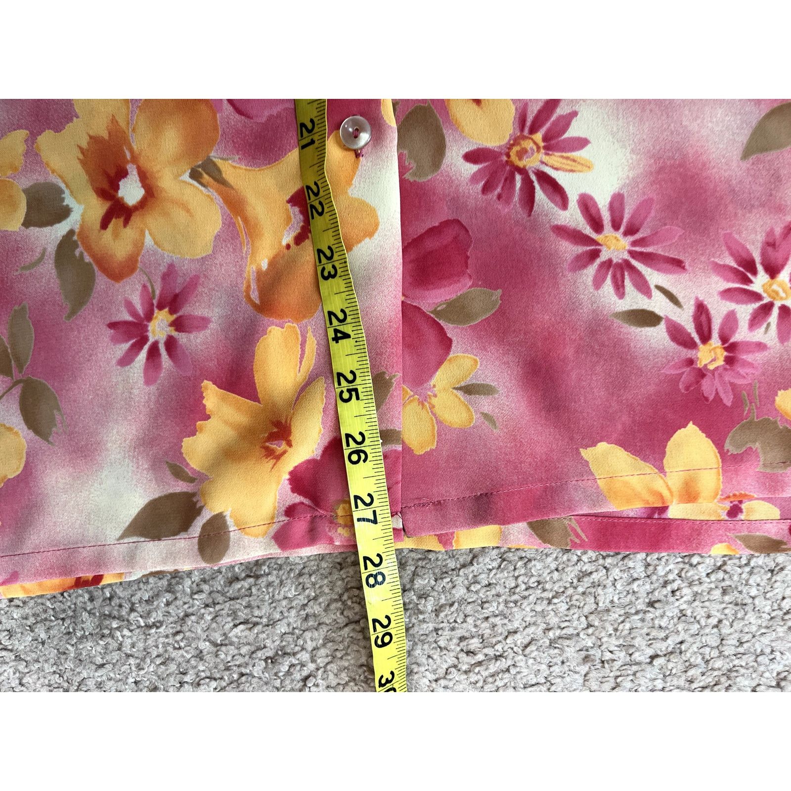 Vintage Women's Yellow Floral Bonworth Vintage Blouse LP Size L / US 10 / IT 46 - 5 Thumbnail