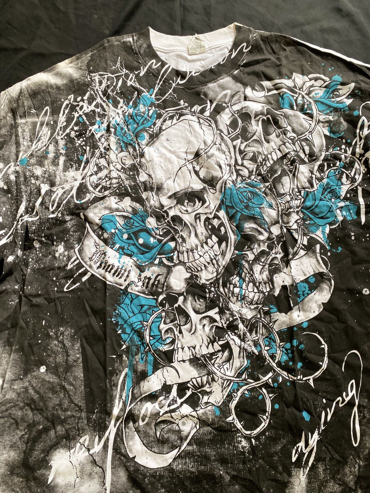 Affliction Skull Tribal all overprint Tee Size US XXL / EU 58 / 5 - 2 Thumbnail