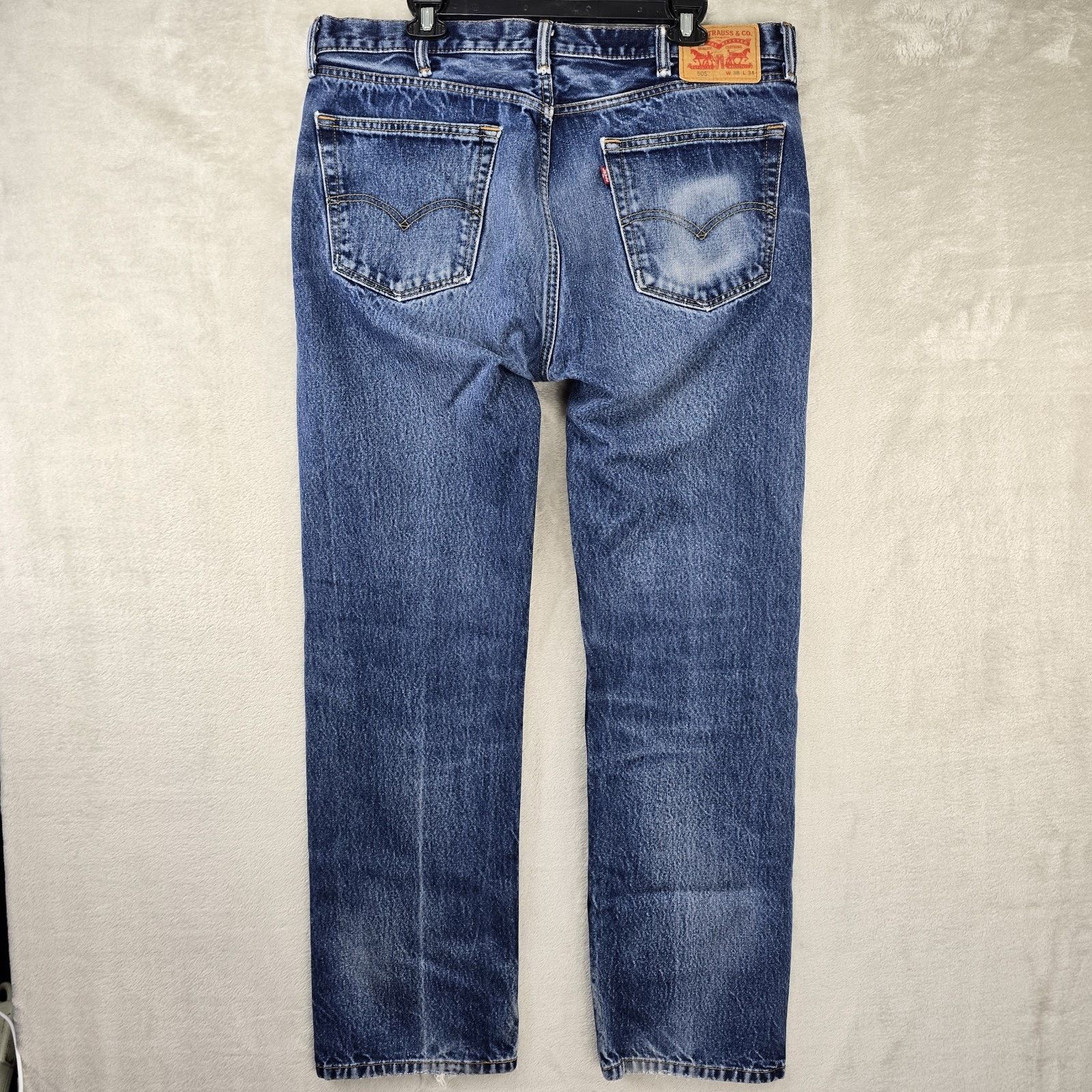 Levi's Vintage Levis 505 Jeans Mens 38x31 Blue Y2K Faded Whiskers Size US 38 / EU 54 - 6 Thumbnail