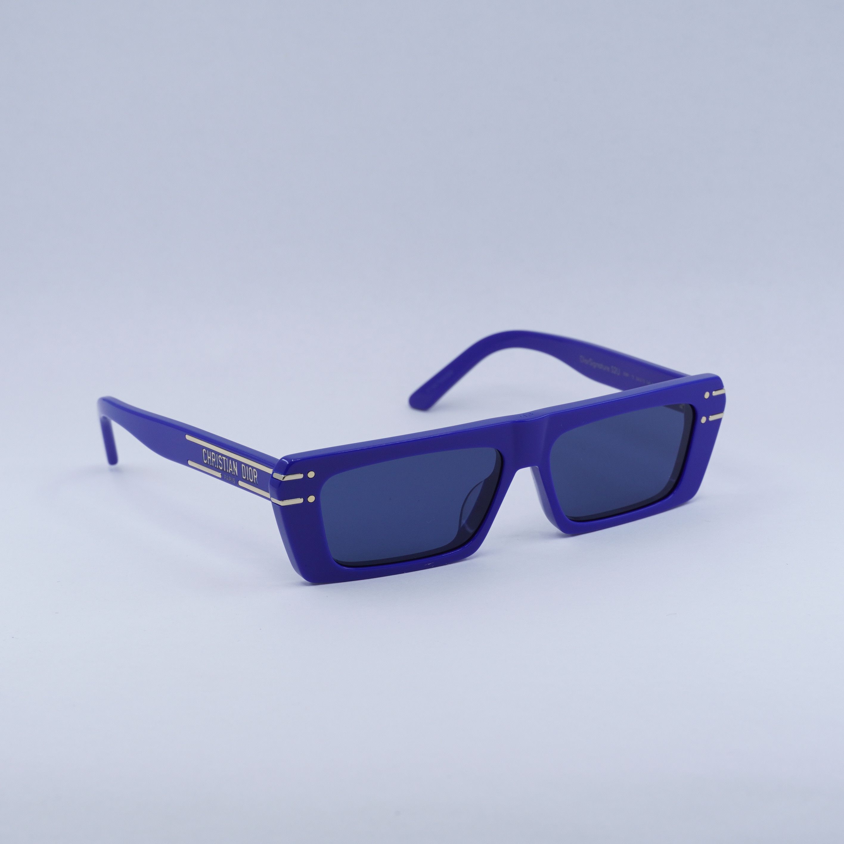 Dior Dior DIORSIGNATURE S2U 30B0 Sunglasses Solid Blue Rectangle Size ONE SIZE - 10 Thumbnail