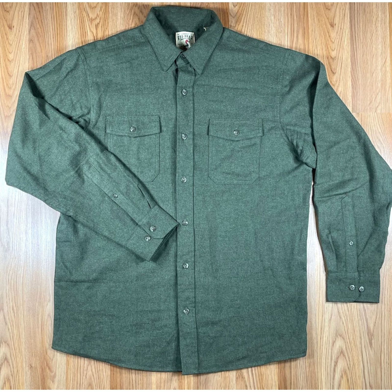 Vintage Red Head Brand Co Shirt Mens L Green Button Up Long Sleeves Flannel Casual Size US L / EU 52-54 / 3 - 2 Thumbnail