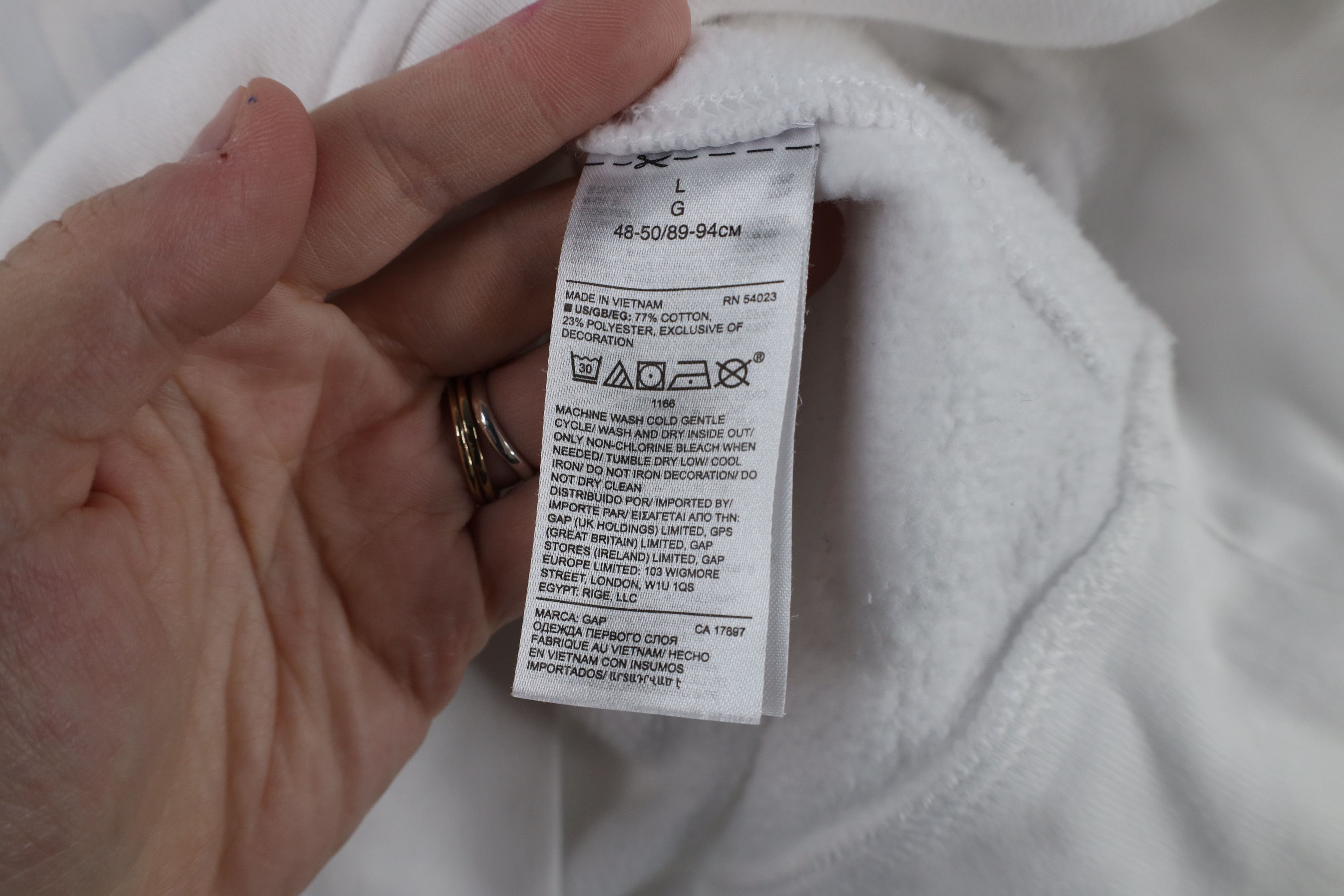 Gap × Vintage Vintage 90s Y2K Gap Athletic Spell Hoodie Sweatshirt White Size US L / EU 52-54 / 3 - 10 Thumbnail