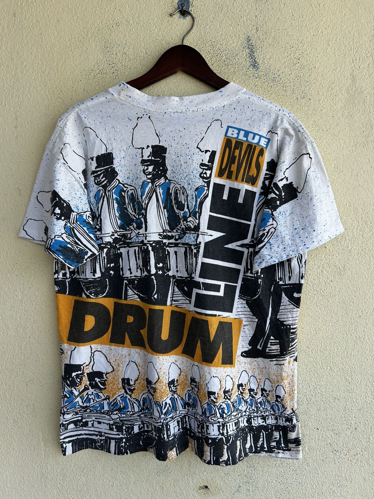 Anvil Vintage 90’s The Blue Devils Drum Line Overprint Tshirt Size US L / EU 52-54 / 3 - 3 Thumbnail