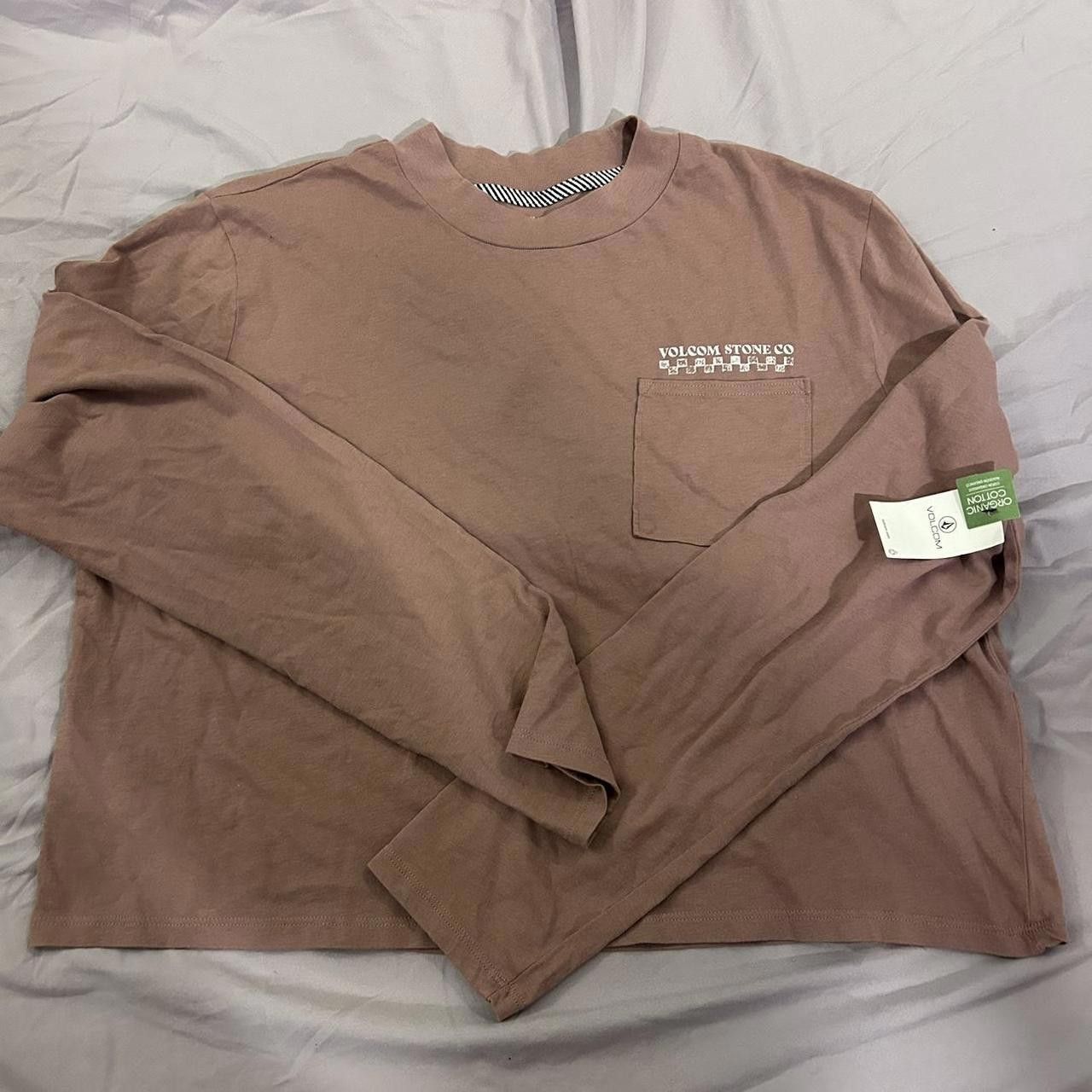 Volcom Volcom Women's Tan and White Tshirt Size XL / US 12-14 / IT 48-50 - 1 Thumbnail