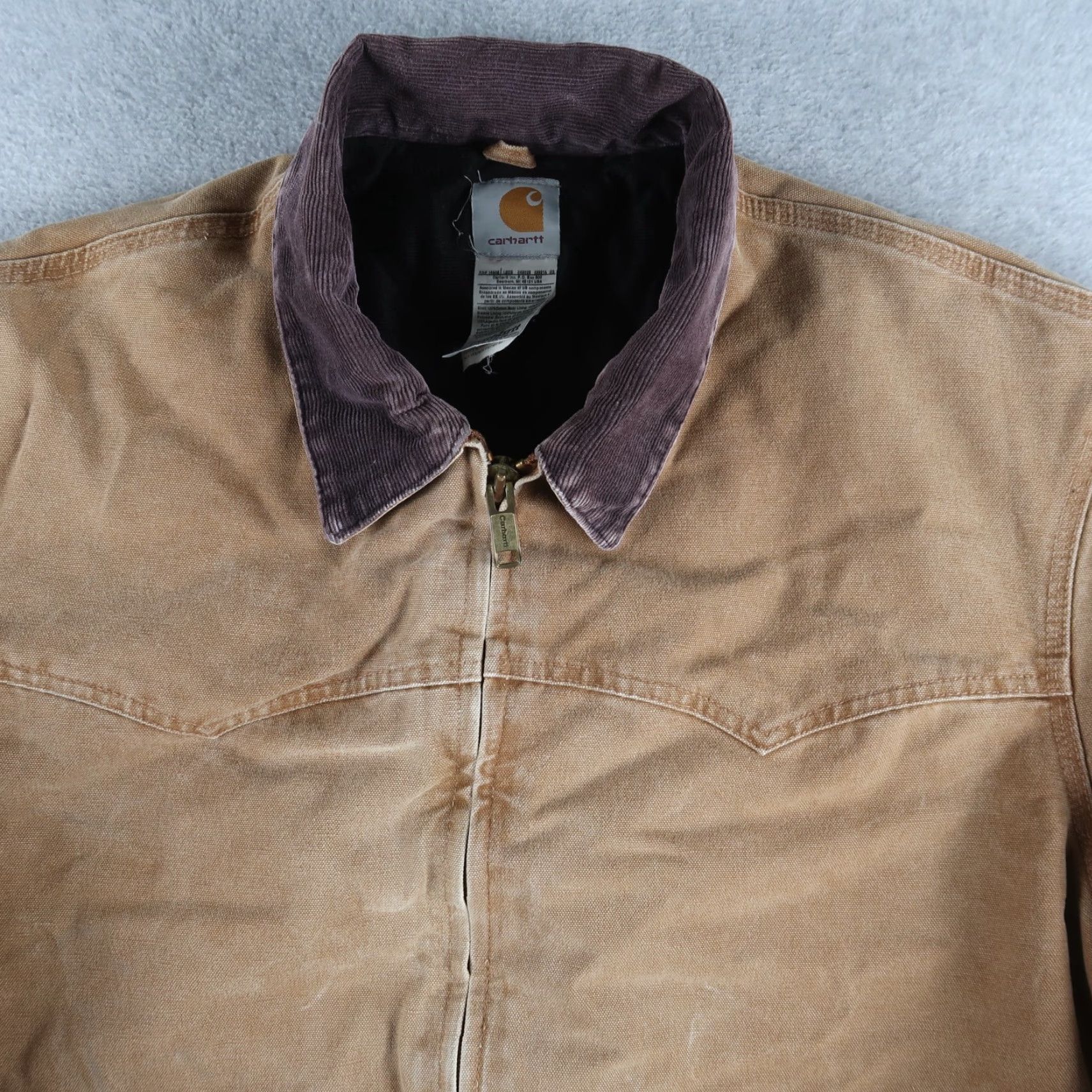 Carhartt VINTAGE Carhartt Santa Fe Quilt Lined Mens 2XL Tall Coat Brown Canvas J14 CML JACKET Bomber Jacket Workwear Winter Size US XXL / EU 58 / 5 - 3 Thumbnail