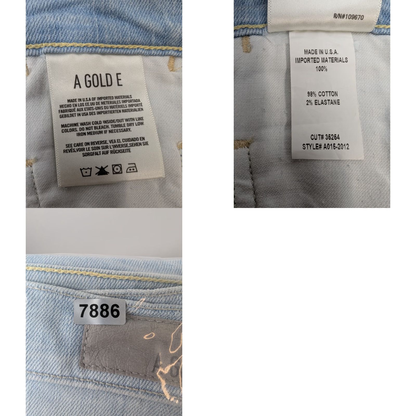 Agolde AGOLDE Jeans Women's Slim Distressed Boyfriend Isabel 26 Blue Cotton Machine Washable 015 A-Series Size 26" / US 2 / IT 38 - 9 Thumbnail