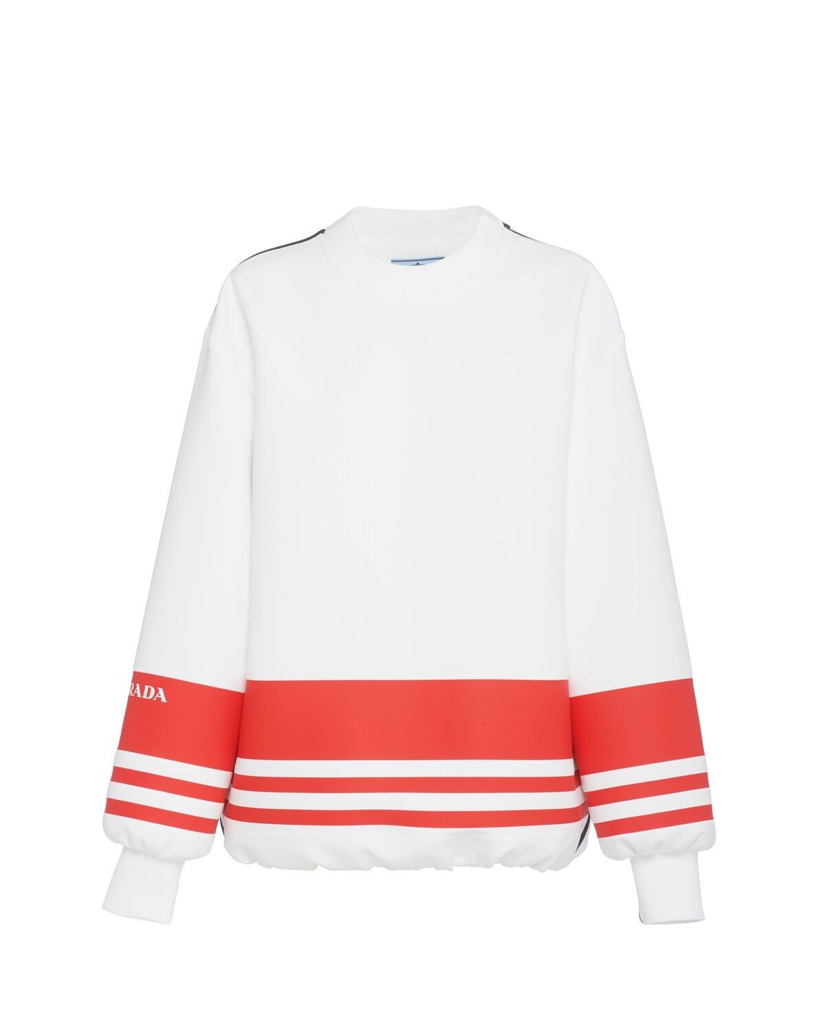 Prada o1la1rc1a0925 Printed Double Jersey Sweatshirt in White/Red Size S / US 4 / IT 40 - 1 Thumbnail
