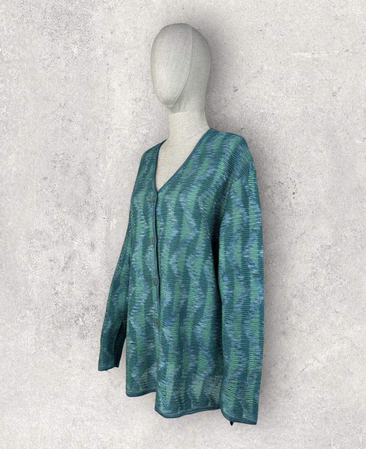 Missoni Vintage 90s MISSONI Sport Viscose Mesh Cardigan Size XL / US 12-14 / IT 48-50 - 2 Thumbnail