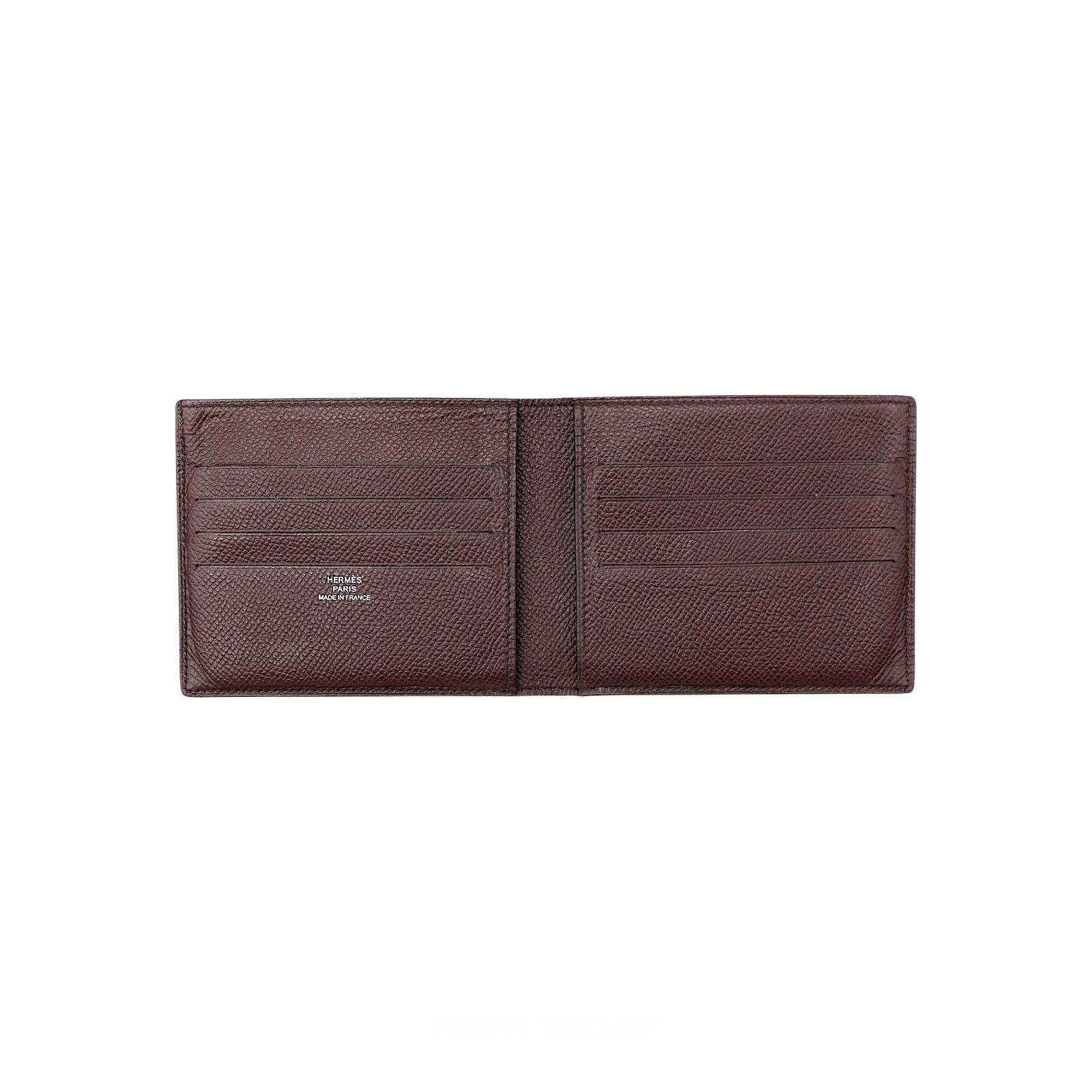 Hermes 🔴 Hermes Citizen Twill Compact Wallet - Bordeaux Epsom Size ONE SIZE - 6 Thumbnail