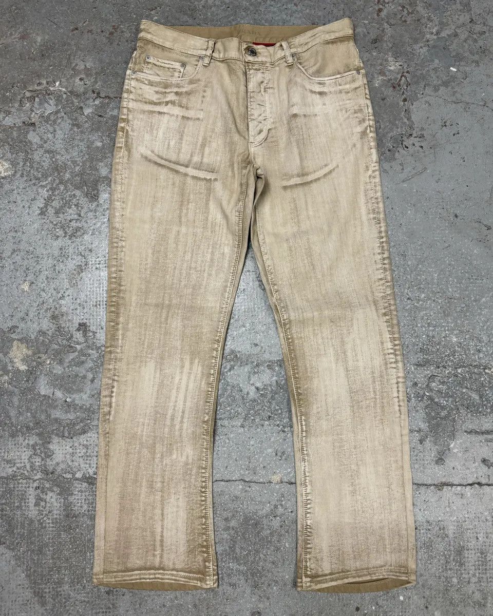 Prada SS2007 Prada Creamy Painted Effect Denim Pants Size US 31 - 1 Thumbnail