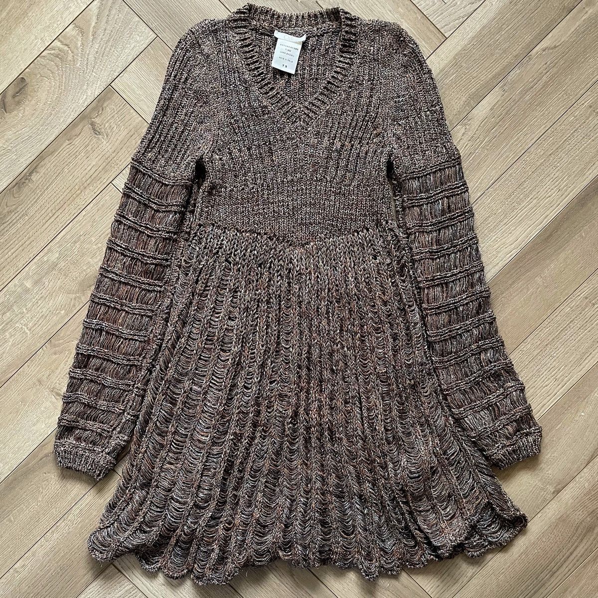 Chloe Chloé FW08 Phoebe Philo Dark Brown Silk Blend Indie Dress Size S / US 4 / IT 40 - 3 Thumbnail