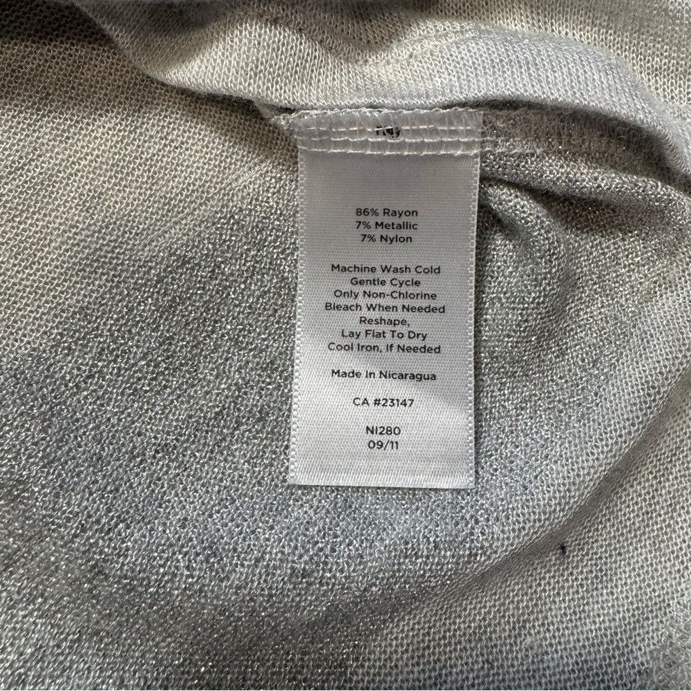 Talbots Talbots Light Grey Silver Metallic Stripes Rayon Sweater Tu Size XL / US 12-14 / IT 48-50 - 7 Thumbnail