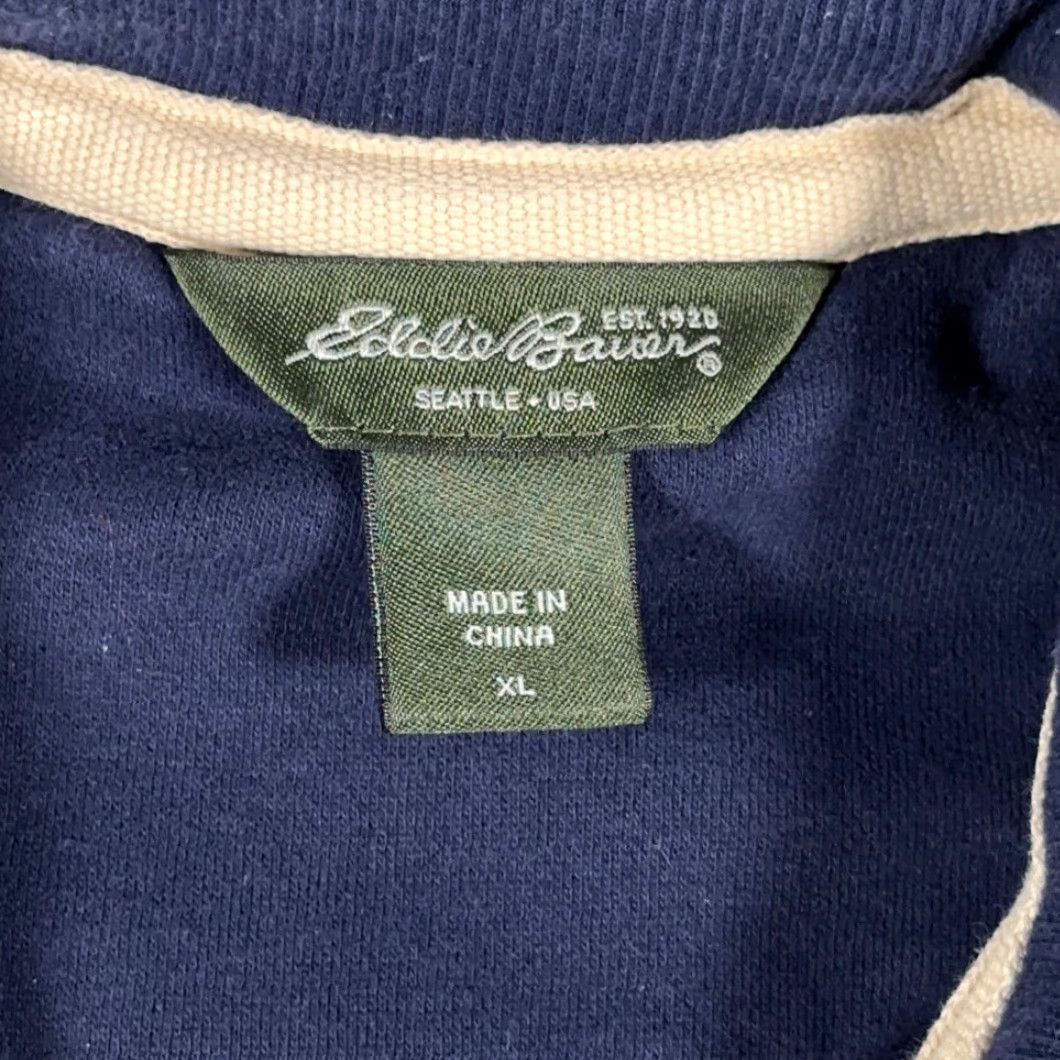 Eddie Bauer VINTAGE Eddie Bauer Jacket Adult LARGE Blue Sweatshirt Sherpa Lined Zip Up Y2K Size US L / EU 52-54 / 3 - 4 Thumbnail
