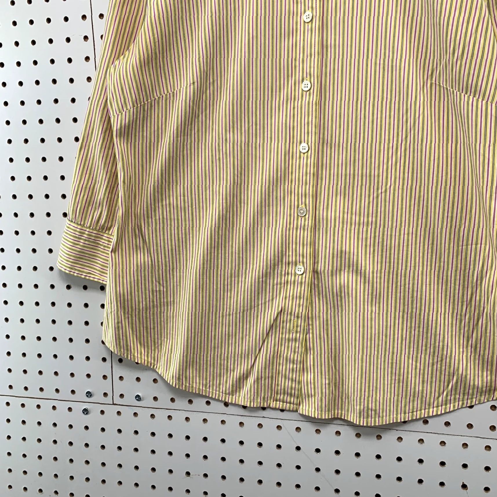J.Crew J Crew Button Down Shirt Womens Medium Yellow Purple Striped Haberdashery Size M / US 6-8 / IT 42-44 - 3 Thumbnail