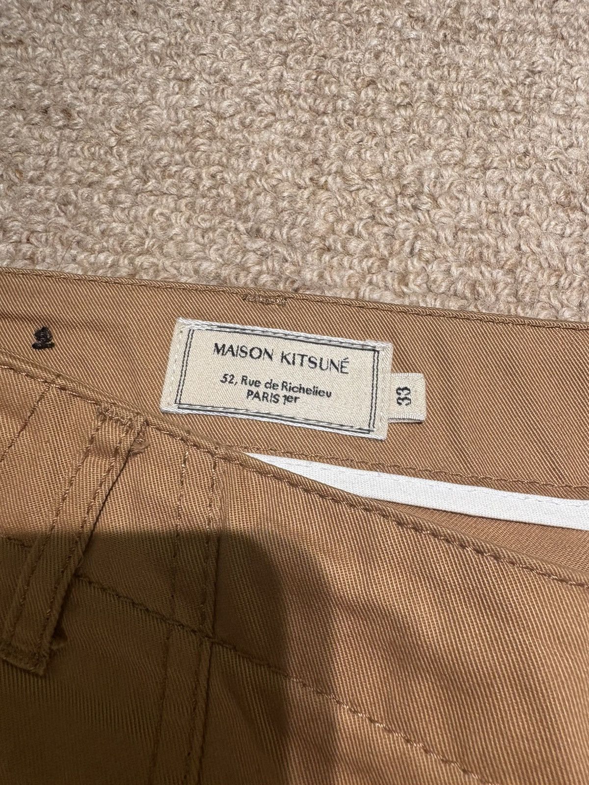 Maison Kitsune Maison Kitsune Beige Pants Size US 33 - 3 Thumbnail