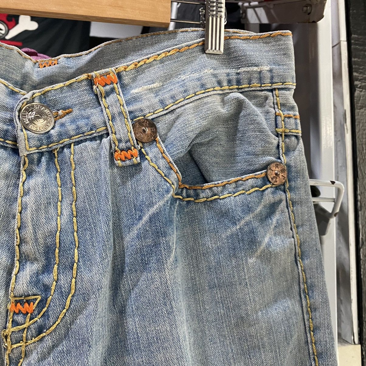 True Religion 2000s True Religion Joey Super T Bold Stitch Flared Jeans Size US 34 / EU 50 - 13 Thumbnail