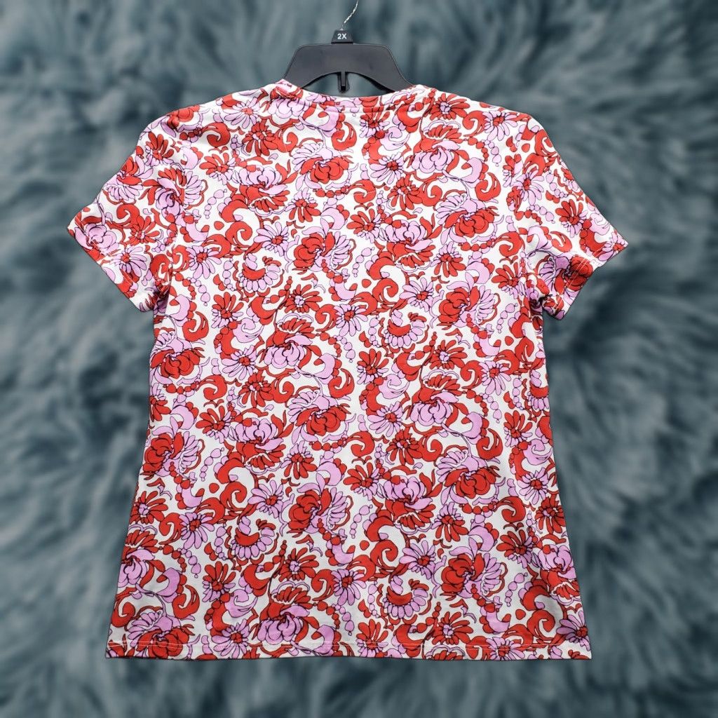 Trina Turk Trina Turk Blouse Top Women's M Floral Short Sleeve Crew Neck Multicolor Shirt Size M / US 6-8 / IT 42-44 - 1 Thumbnail