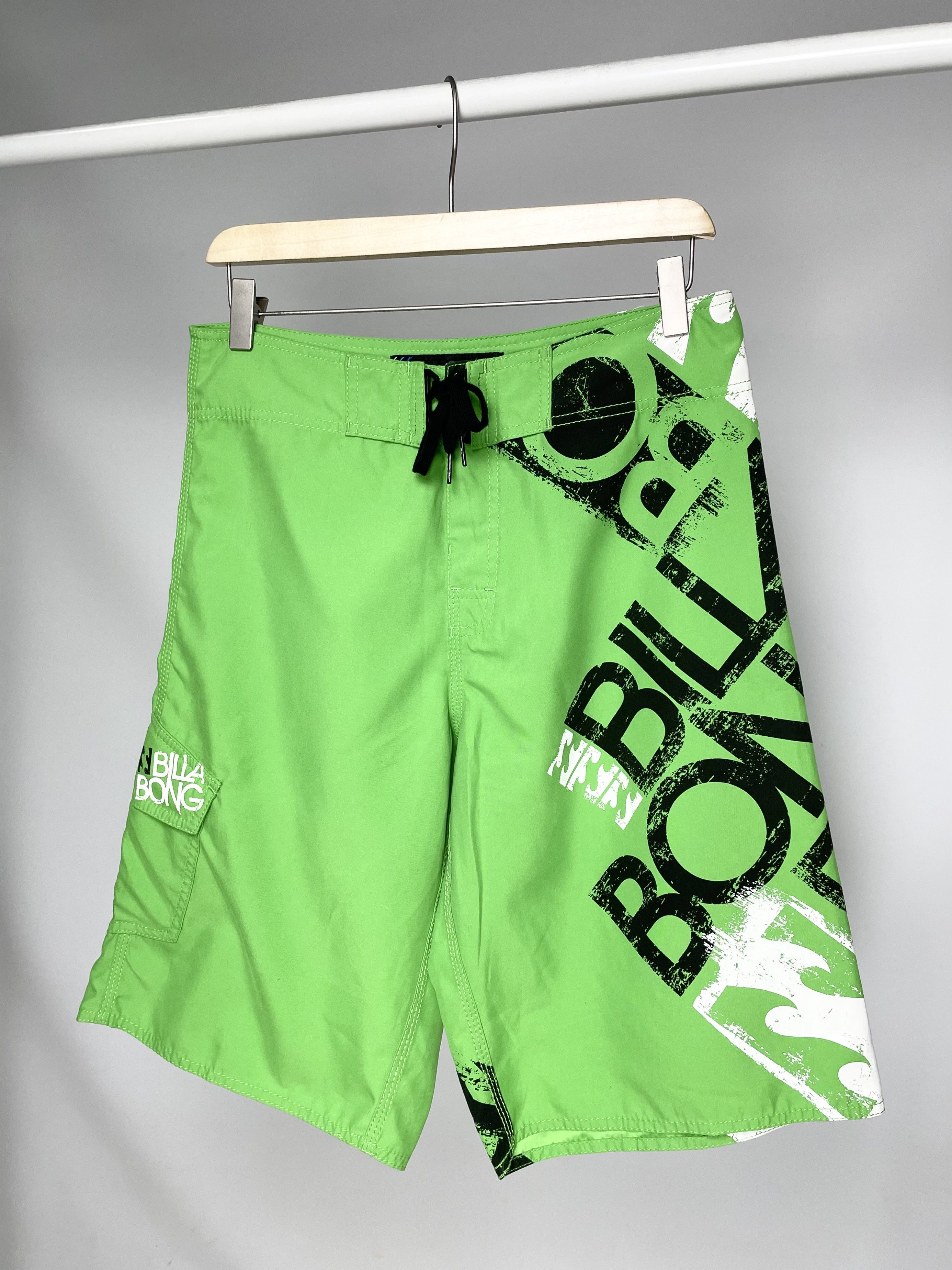 Billabong Billabong Vintage Green Full Printed Surfing Shorts Size US 30 / EU 46 - 2 Thumbnail