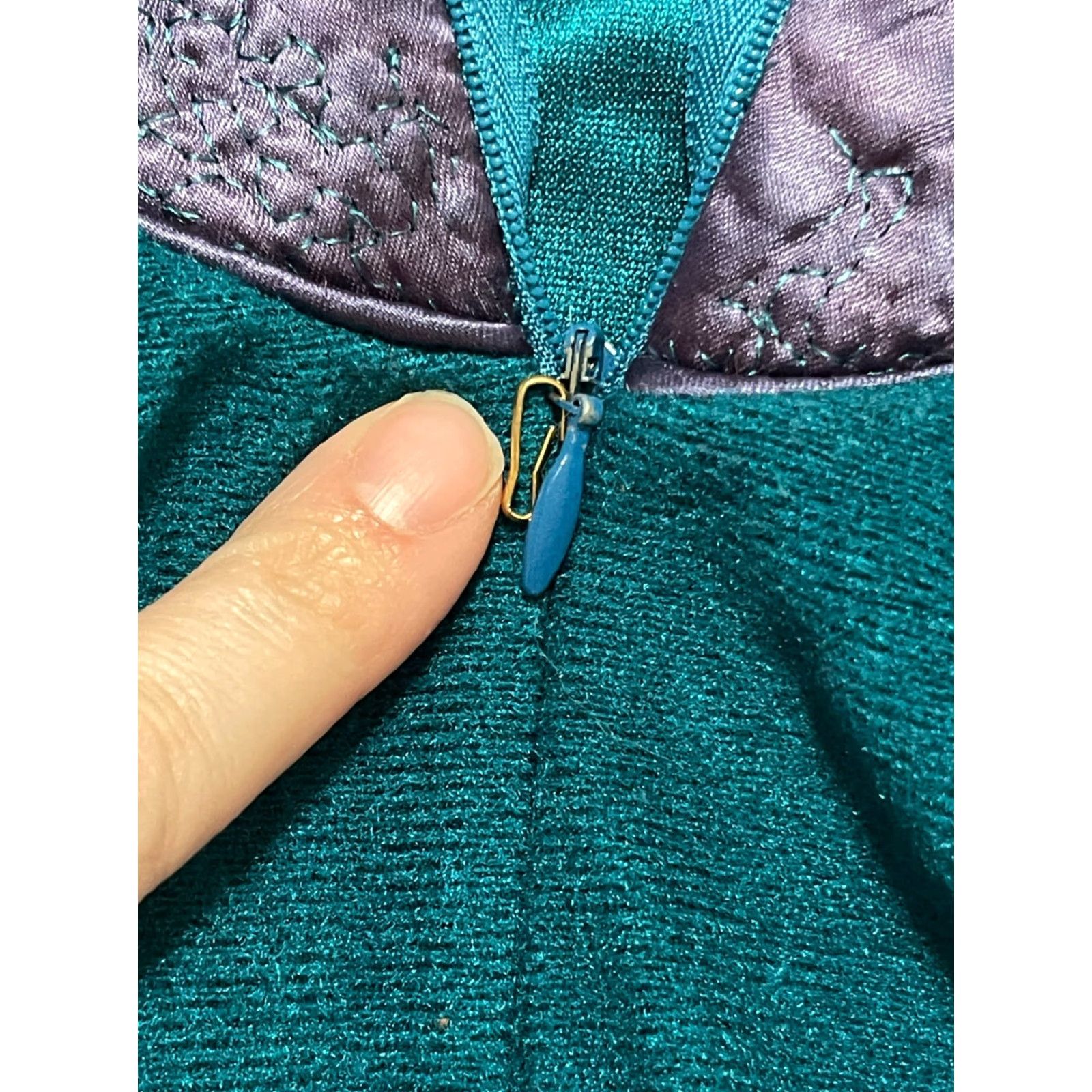 Vintage Amanda Stewart Robe Women's Large Blue Bathrobe Long Robe Zip Vintage Shirt Size ONE SIZE - 3 Thumbnail