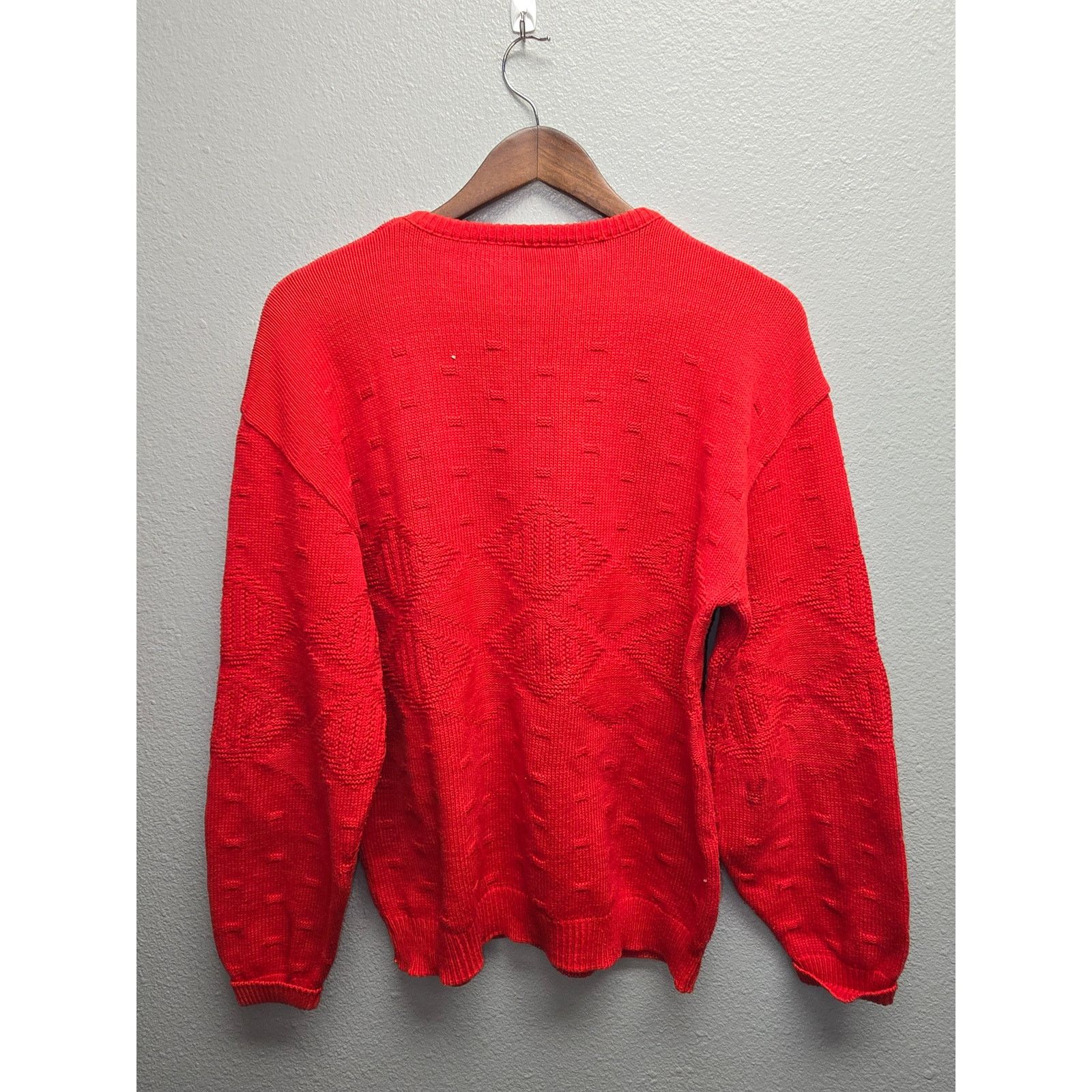 Vintage Vintage Red Knitwear Sweater BBW Red Diamond Pattern 80s VTG Size M / US 6-8 / IT 42-44 - 6 Thumbnail