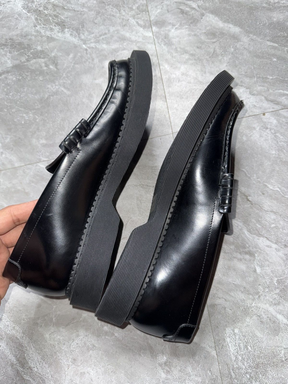 Saint Laurent Paris F/W 21 Buffed Leather Black Penny Loafers Size US 7 / EU 40 - 10 Thumbnail