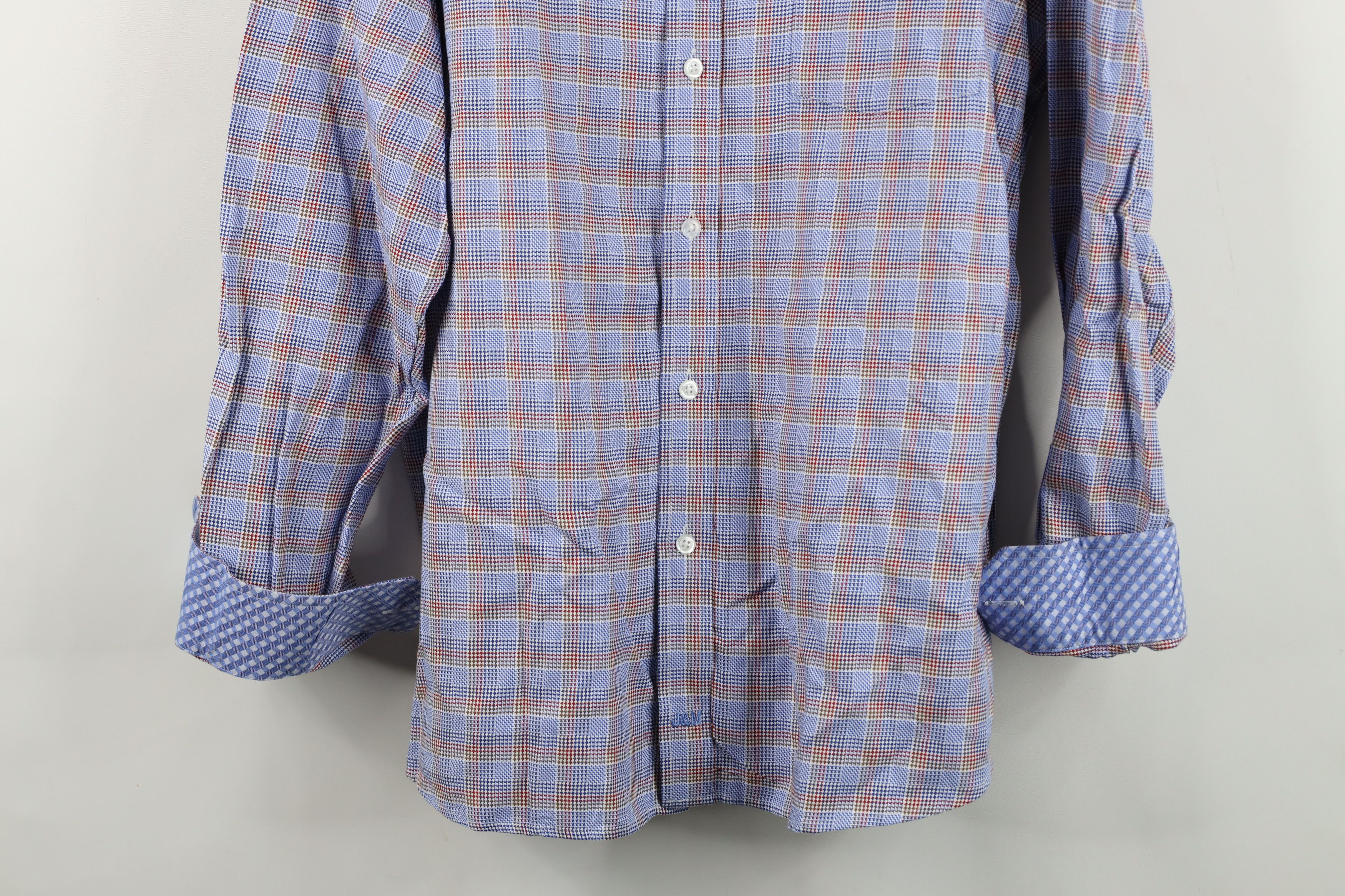 Johnston & Murphy Johnston & Murphy Houndstooth Collared Button Shirt Cotton Size US XL / EU 56 / 4 - 3 Thumbnail