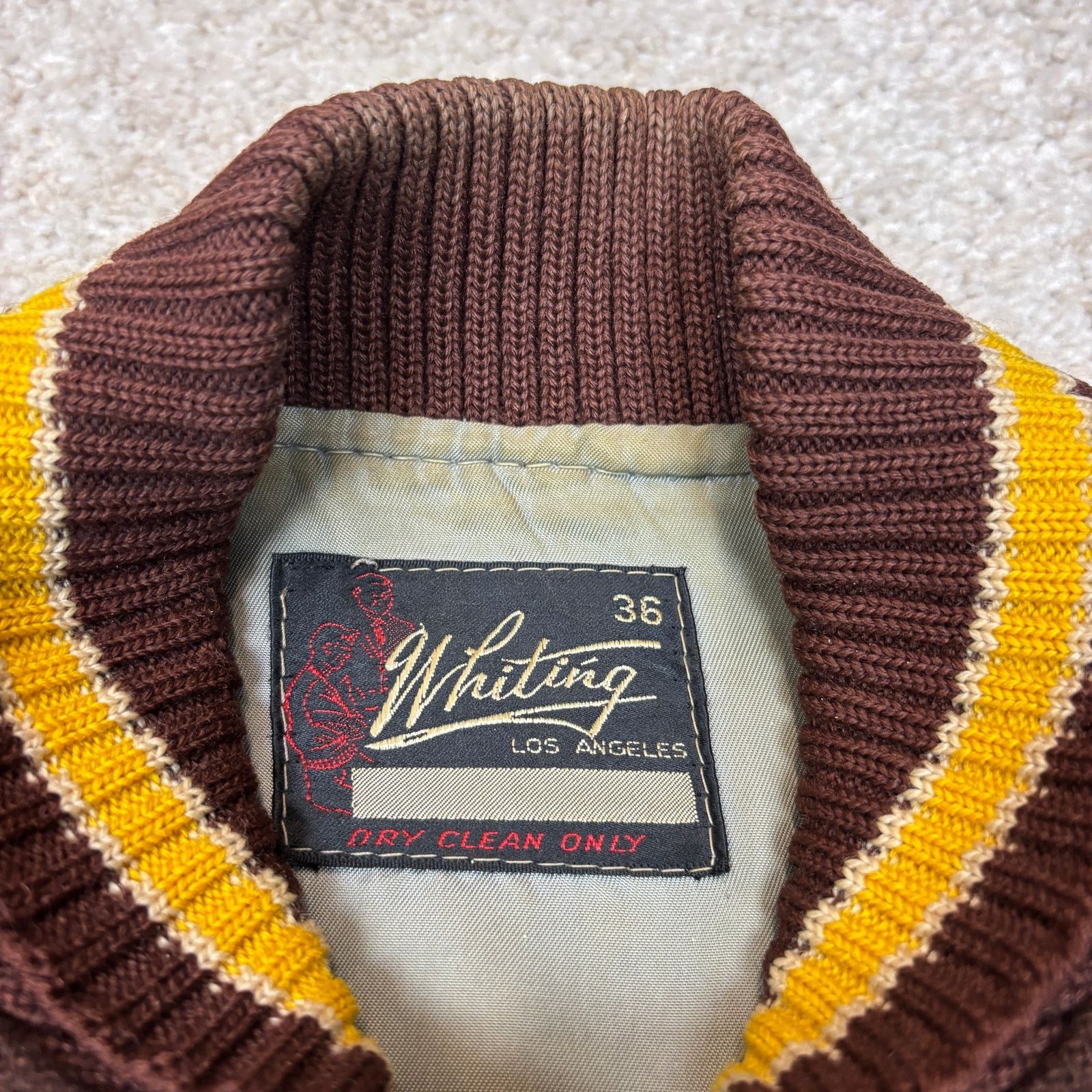 Vintage VTG 60s 70s Whiting Co Wool Leather Varsity Jacket Men's 36 Size US S / EU 44-46 / 1 - 4 Thumbnail