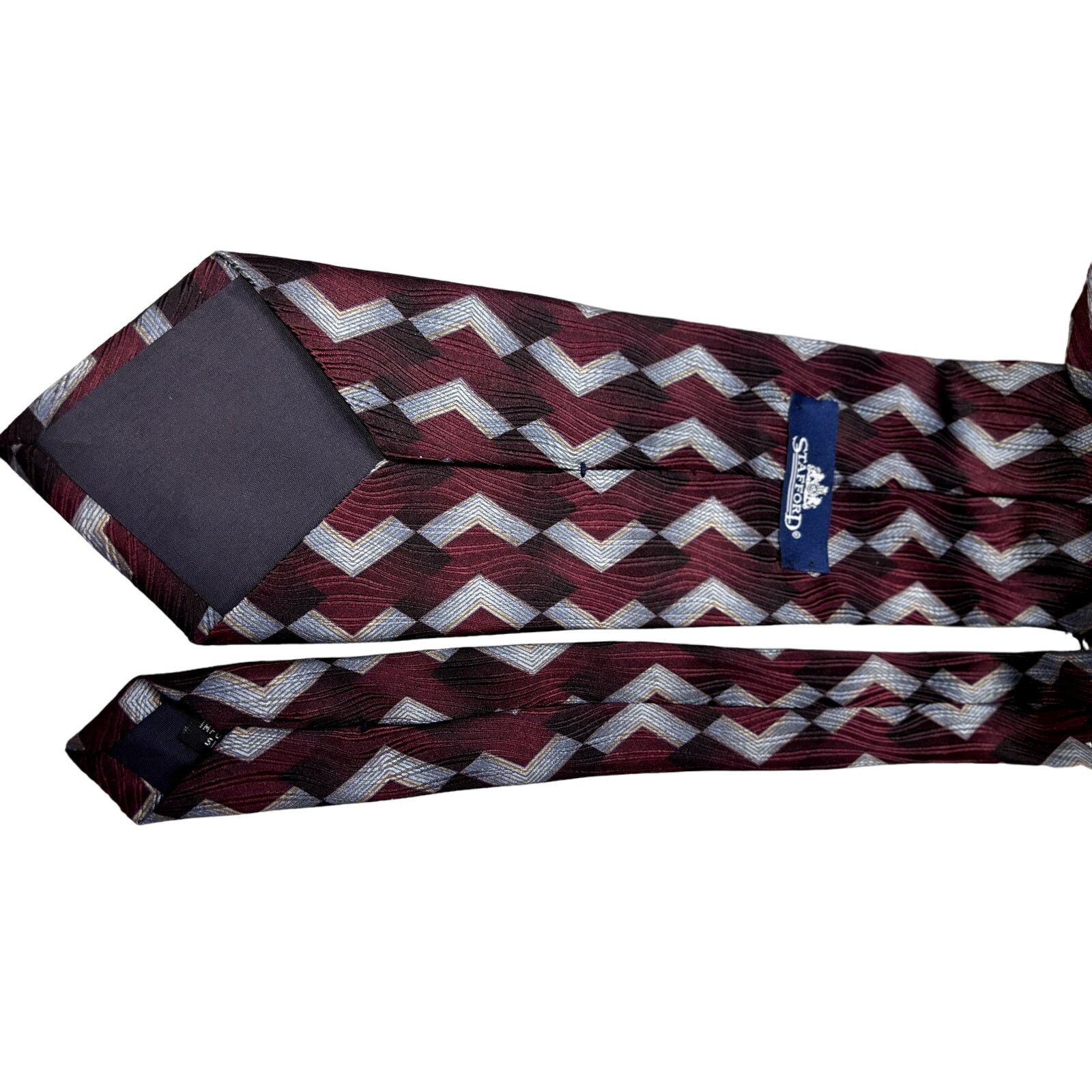 Stafford STAFFORD Men's Multicolor Silk Abstract Pattern Neck Tie Size ONE SIZE - 4 Thumbnail