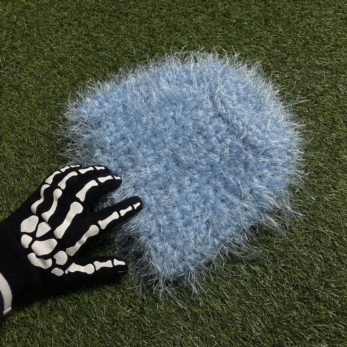 Vintage Vintage Y2K Fuzzy Beanie Skeleton Hand Alt Rave Sun Faded OS Size ONE SIZE - 4 Thumbnail