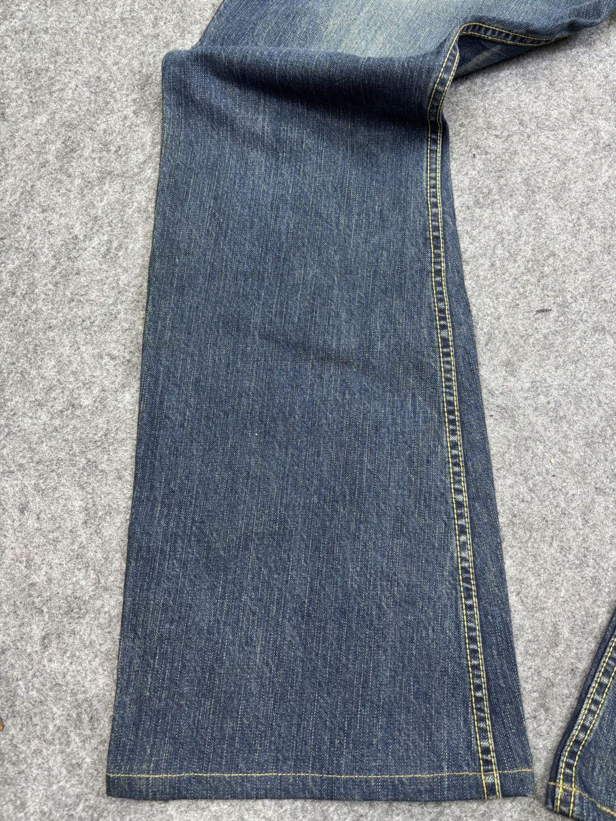 Japanese Brand 💥Super Flare💥Vintage Blue Way Flare Distressed Denim F803 Size US 34 / EU 50 - 11 Thumbnail
