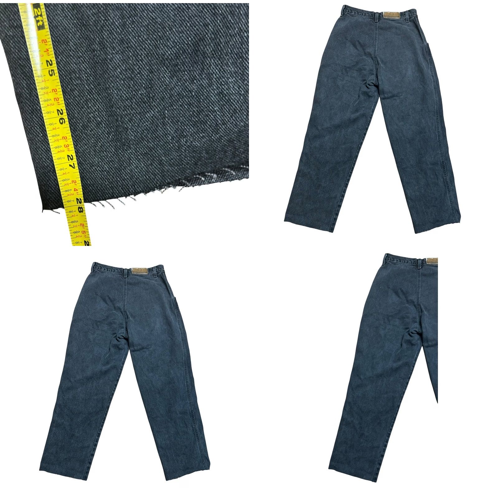 Vintage VINTAGE Rockies Black Denim Jeans Women 29x28 Western Straight 5-Pocket 100% Cotton Montana Rockies 90s Cowboy Theme Mens Womens Girls Boys Size 29" - 8 Thumbnail