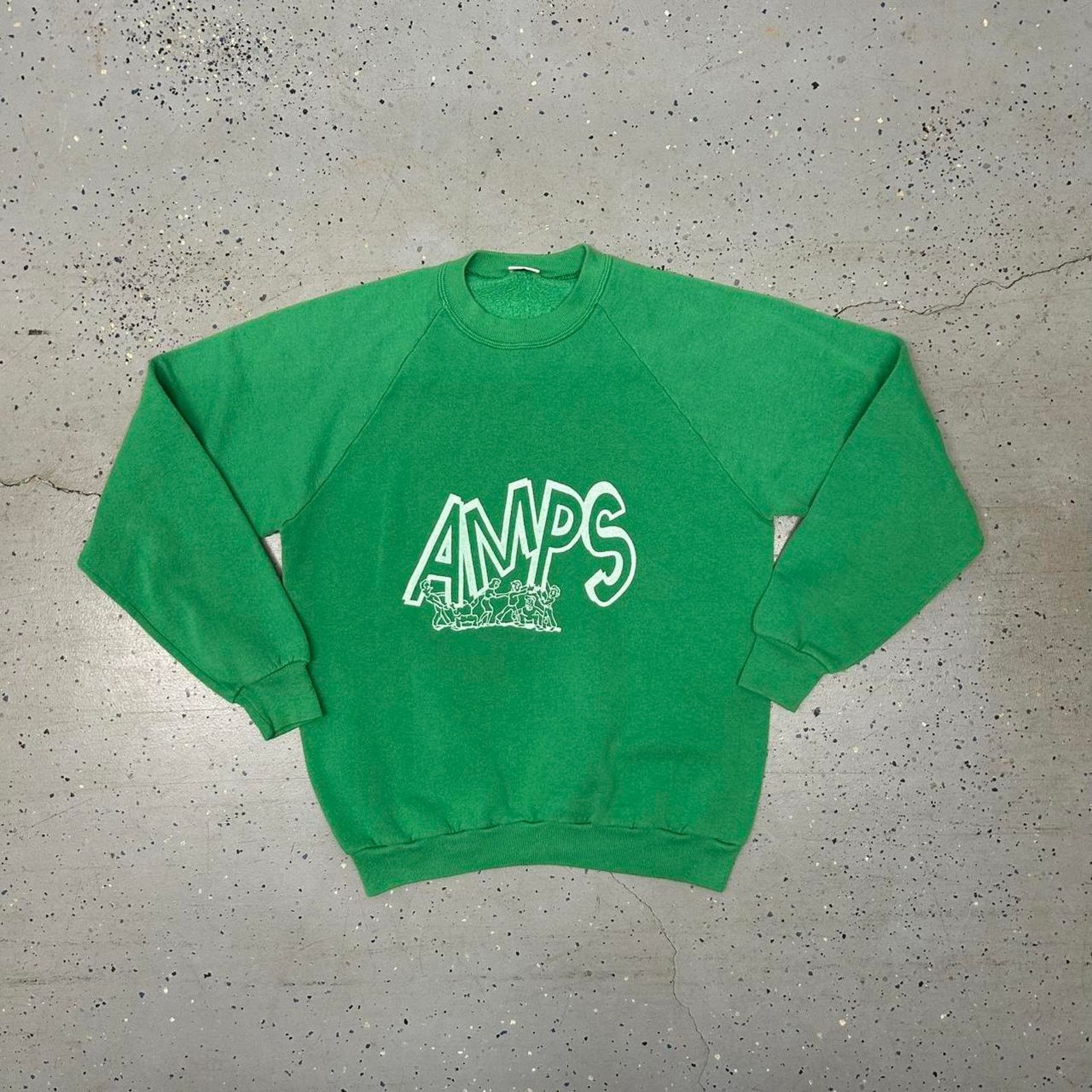 Jerzees Green vintage 80s amps sweatshirt Size US L / EU 52-54 / 3 - 1 Thumbnail