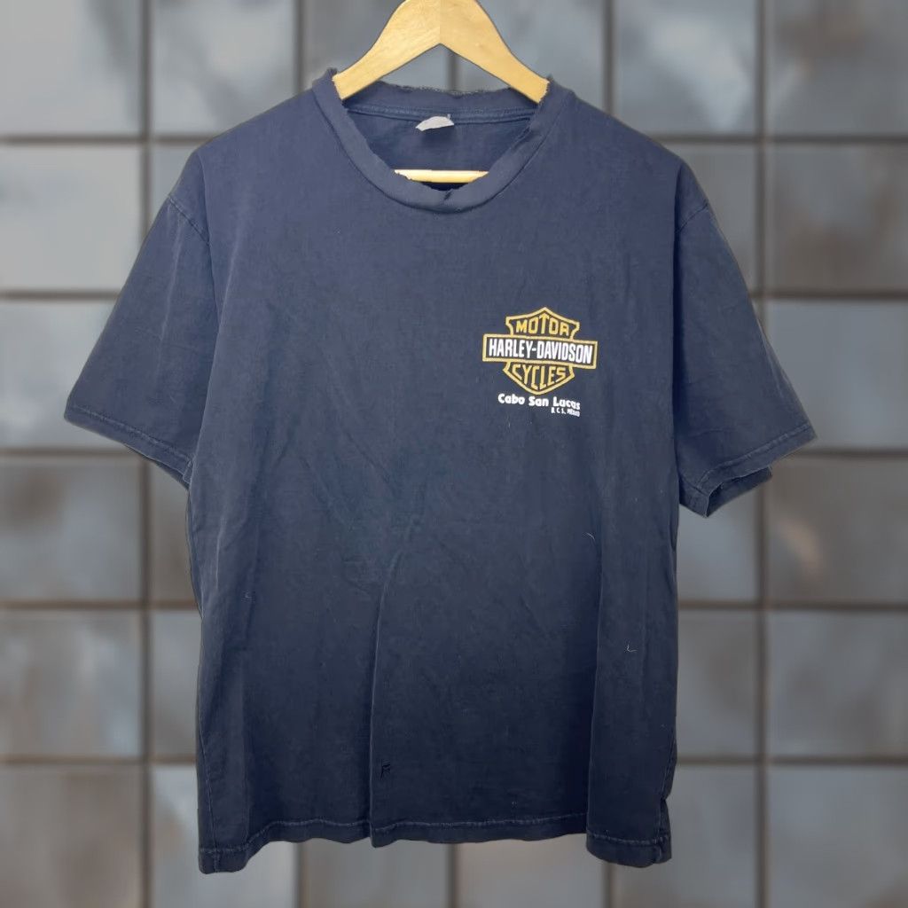 Harley Davidson VINTAGE Harley-Davidson T-Shirt Mens Large Black 90s Sun Faded Mexico Motorcycle Shirt Size US L / EU 52-54 / 3 - 1 Thumbnail