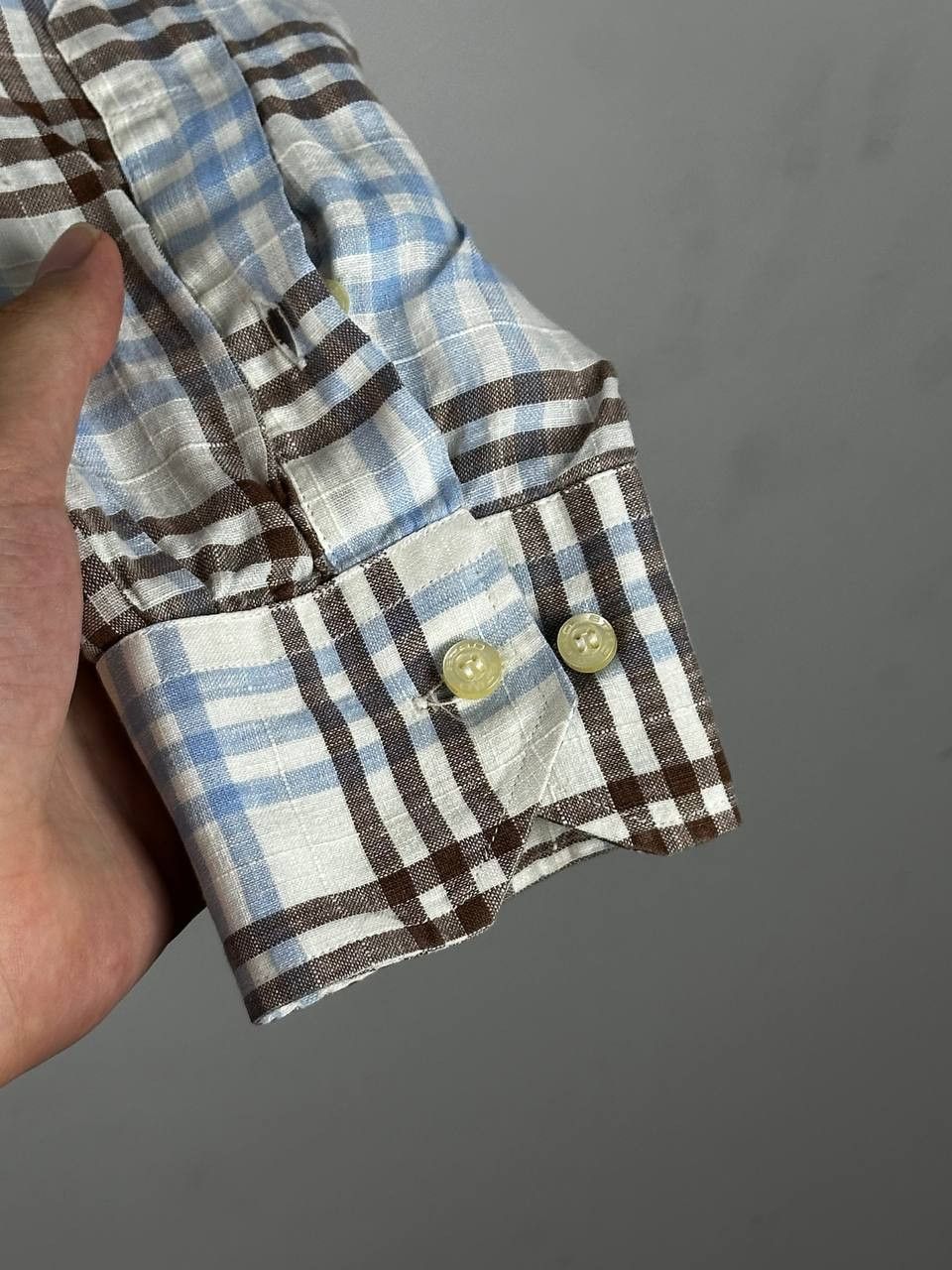 Etro ETRO Luxury Linen Check Long Sleeve Shirt Size US M / EU 48-50 / 2 - 9 Thumbnail