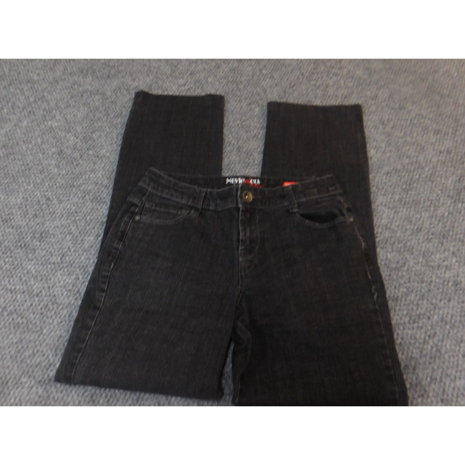 Vintage Style&co Womens Jeans Straight Denim 4 Black Slim Regular 28x28 Cotton Stretch Mid Rise Slim Jeans Womens Size 27" / US 4 / IT 40 - 2 Thumbnail