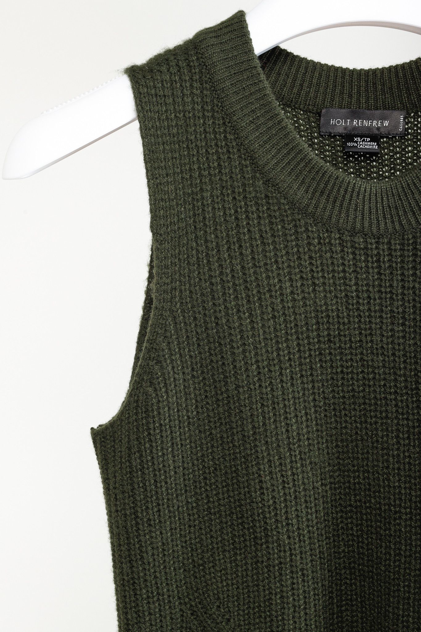 Holt Renfrew Holt Renfrew Green Cashmere Side-Zipper Sweater Vest Size XS / US 0-2 / IT 36-38 - 5 Thumbnail