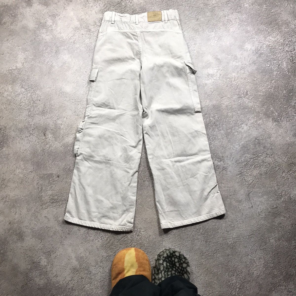 Vintage Vintage 90s Baggy Cargo Pants Washed Khaki Workwear Punk 25 Size 25" / US 0 / IT 36 - 6 Thumbnail