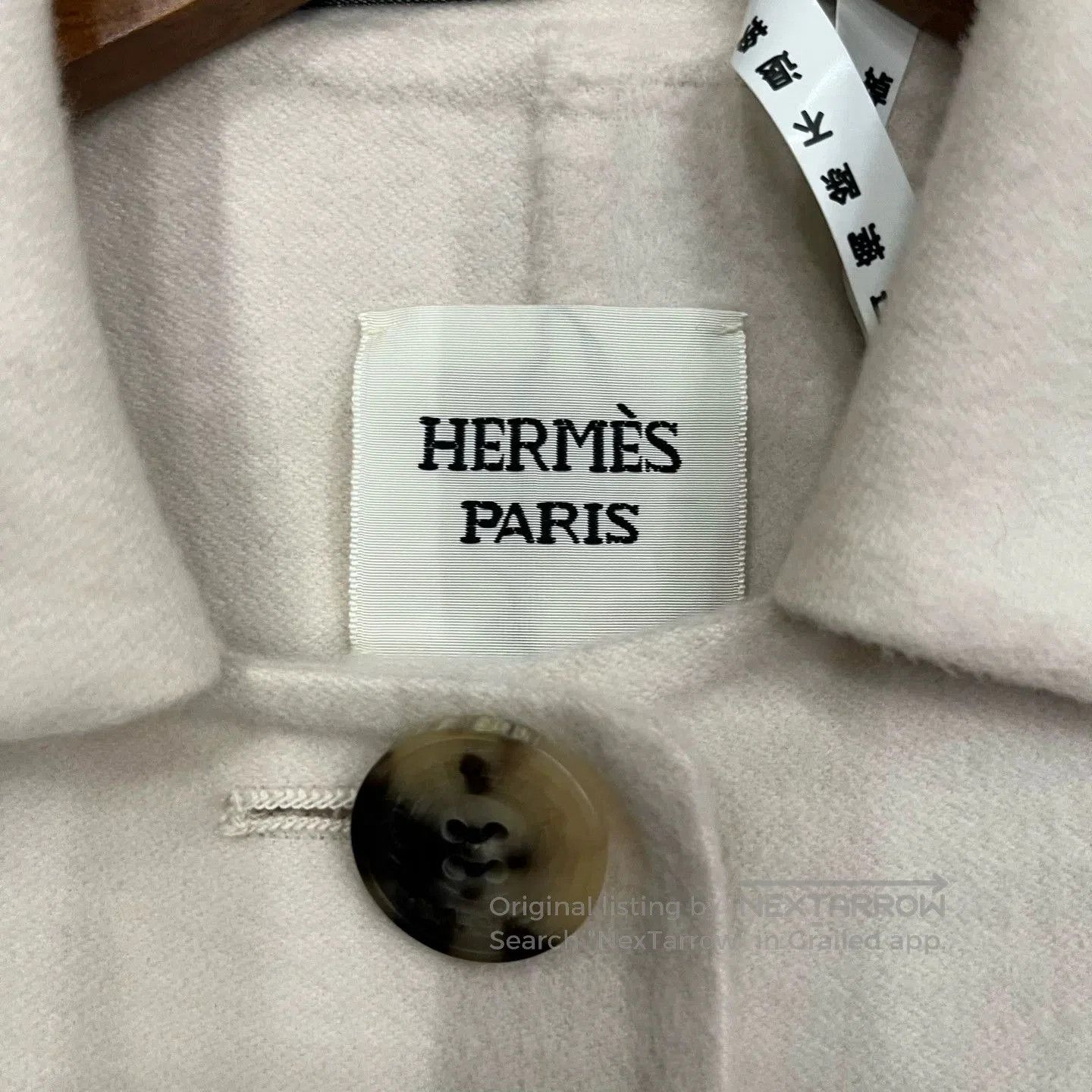 Hermes Hermes Beige Leather Trim Cashmere Coat. Size US XS / EU 42 / 0 - 5 Thumbnail