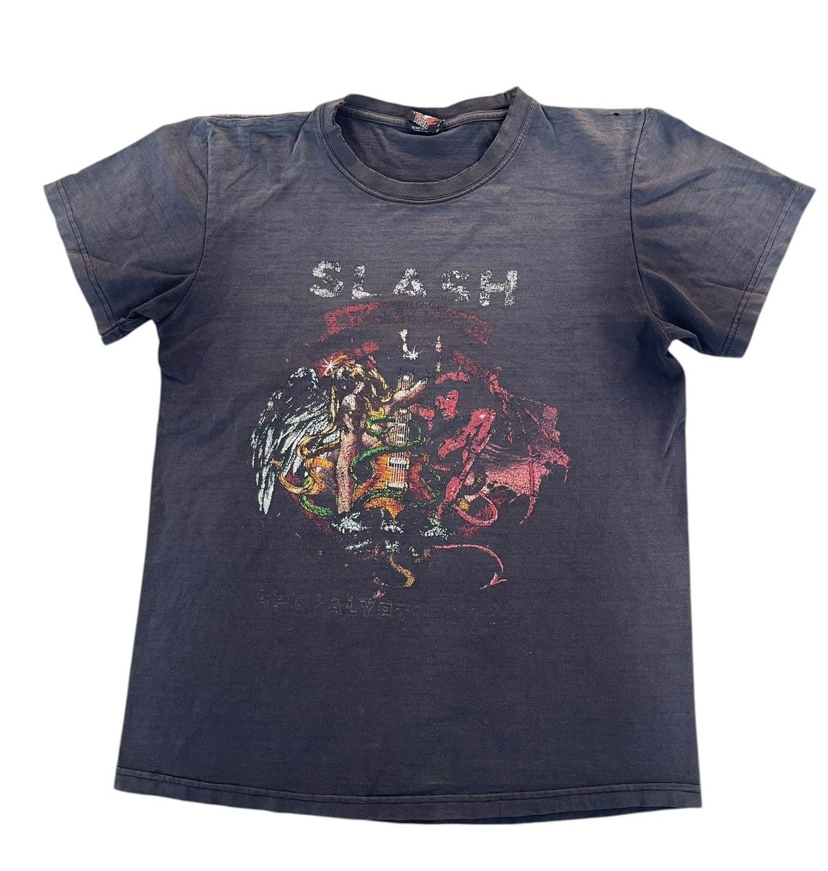 Band Tees Thrashed Vintage 90's Slash Apocalyptic Love Bootleg Tee Size US M / EU 48-50 / 2 - 1 Thumbnail