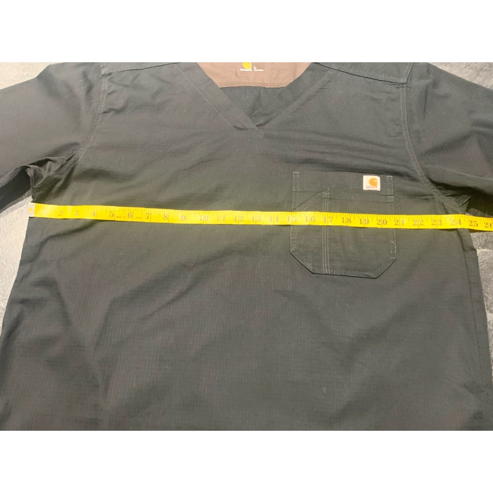 Carhartt CARHARTT Scrub Top Medical Black Short Sleeve Adult Large Rip Stop Mens Size US L / EU 52-54 / 3 - 6 Thumbnail